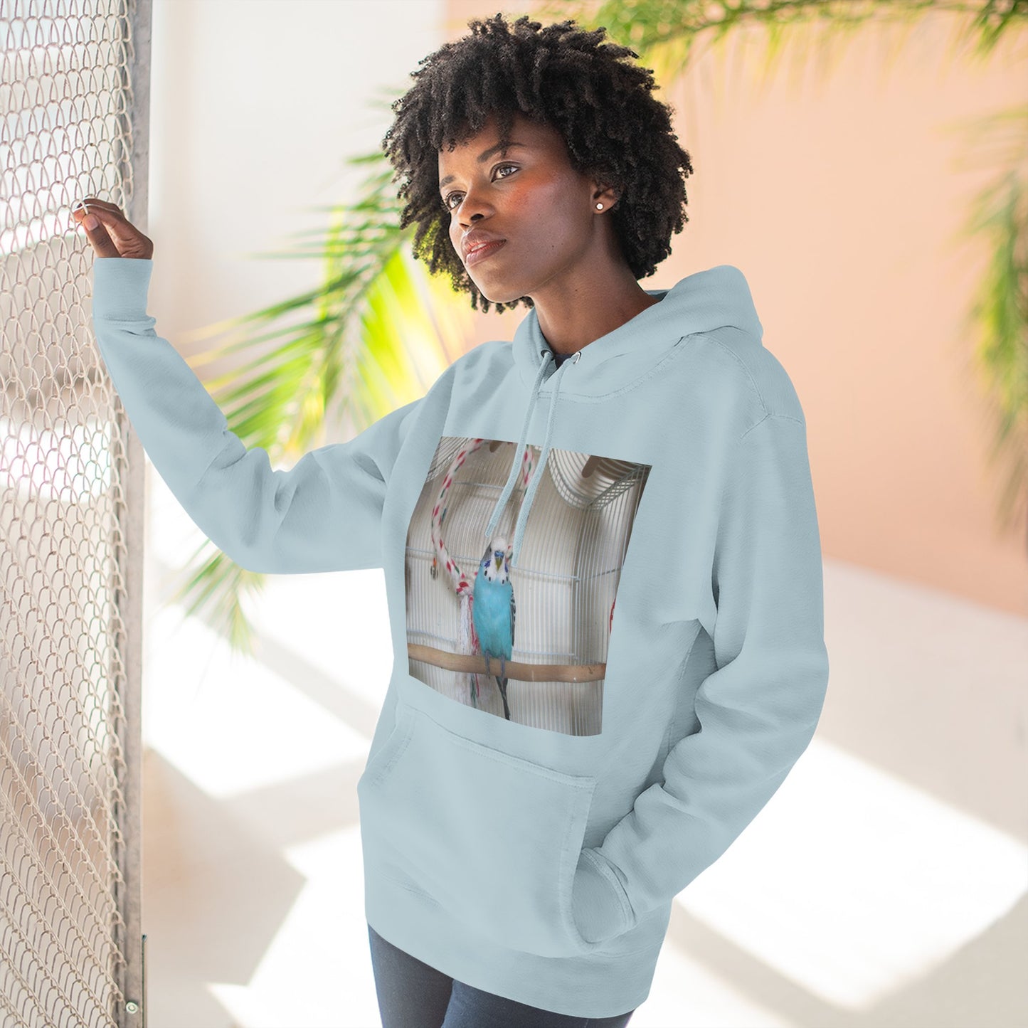 Bird Lover's Three-Panel Fleece Hoodie, Cozy Bird Sweatshirt, Pet Gift, Animal Lover Apparel, Cute Bird Design, Warm Winter Wear