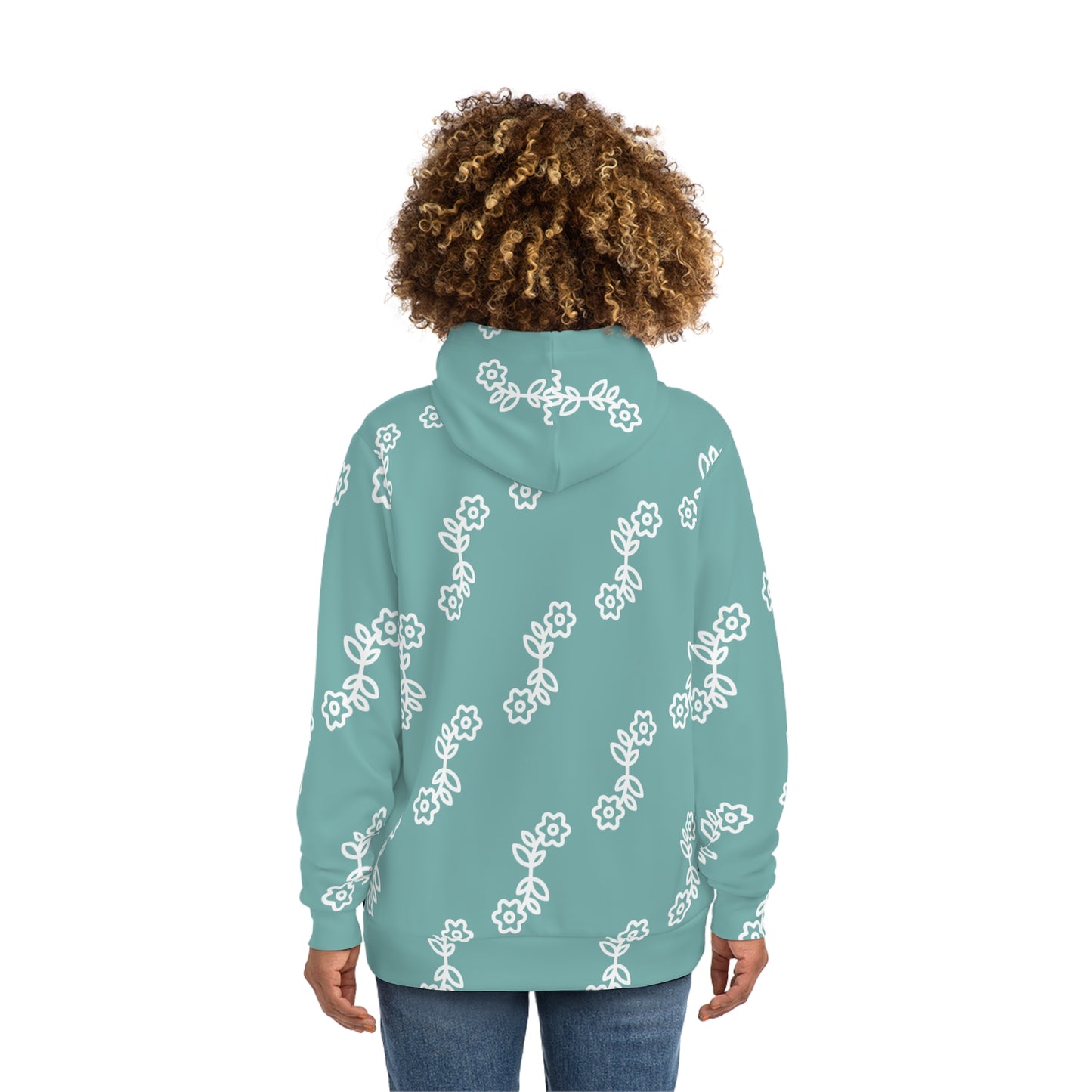 Floral Pattern Fashion Hoodie, Cozy Floral Sweatshirt, Trendy AOP Hoodie, Spring Fashion, Gift for Flower Lovers