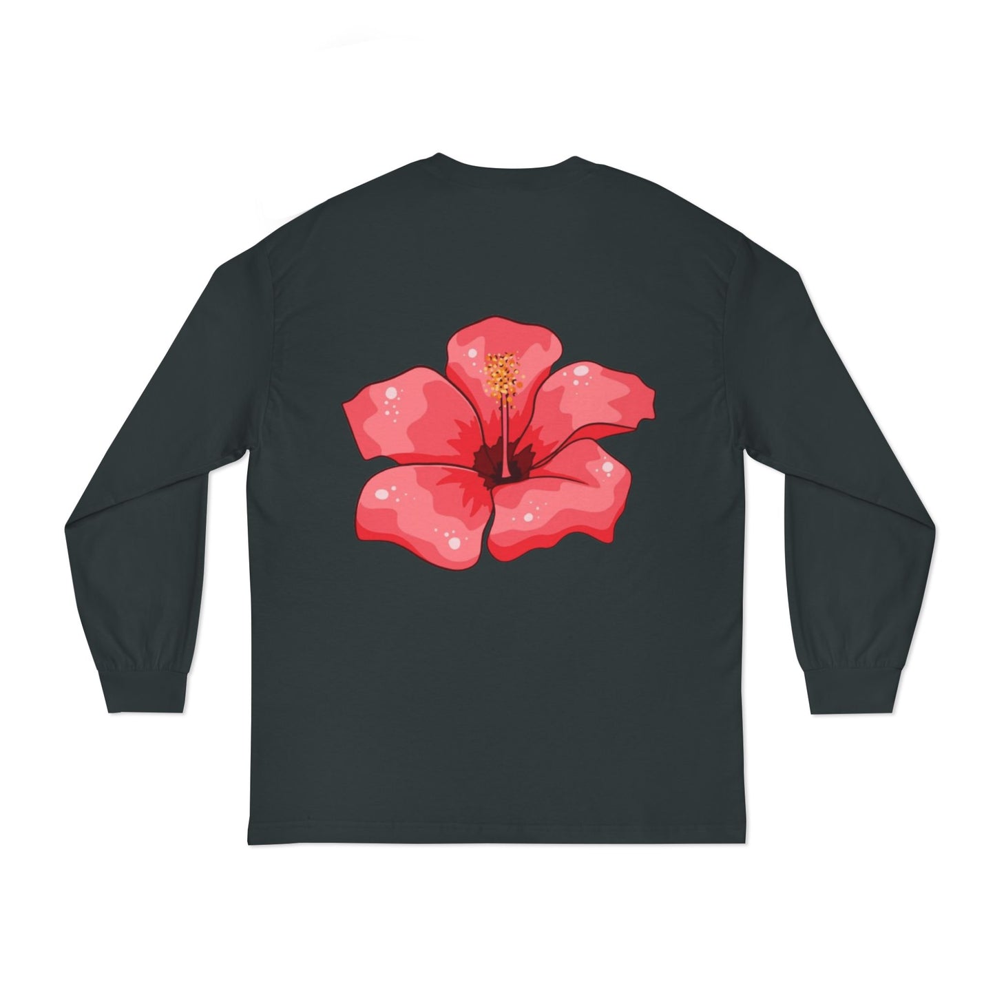 Hibiscus Floral Long Sleeve T-Shirt, Tee, Casual Wear, Beach Vacation, Gift for Her, Spring Fashion