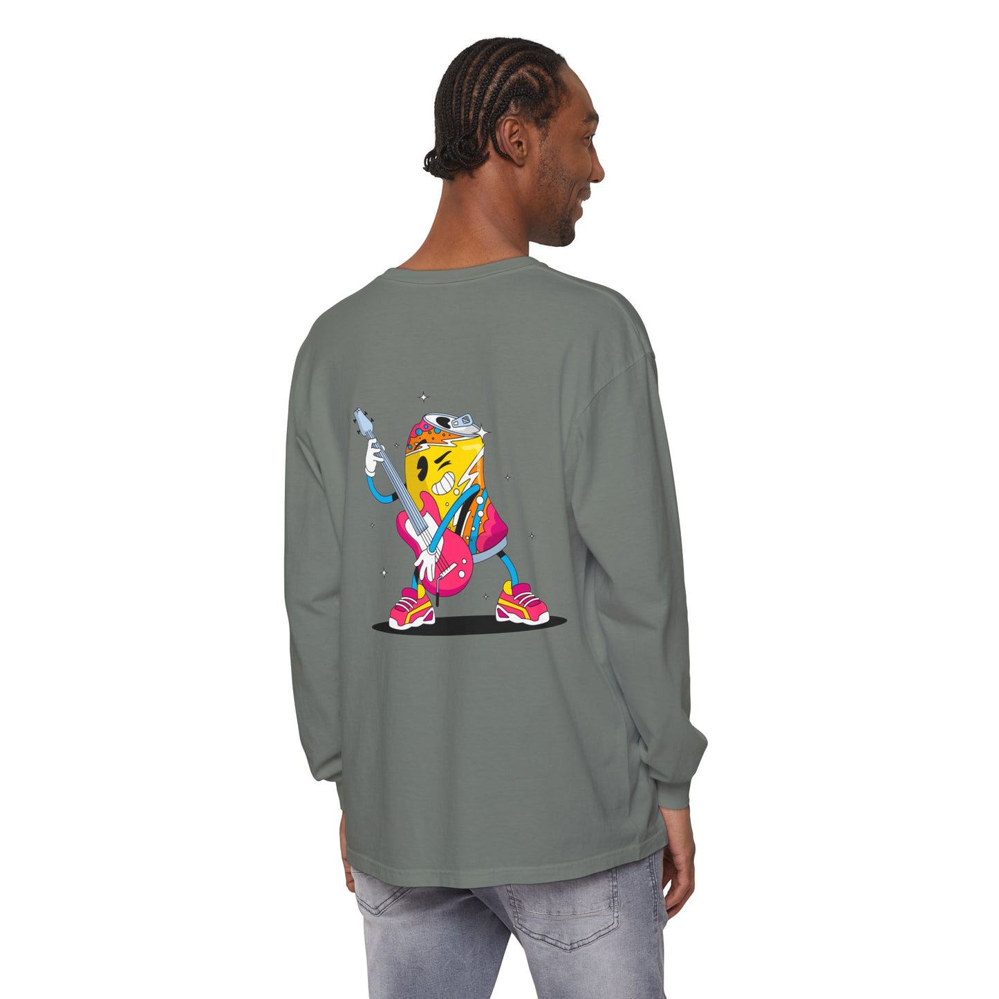 Rock Star Long Sleeve Tee, Garment-Dyed Shirt for Music Lovers, Streetwear, Concert Casual, Unique Gift Idea