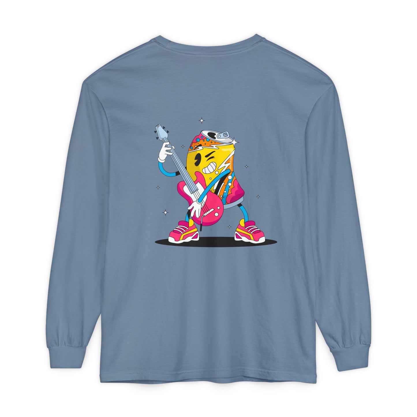 Rock Star Long Sleeve Tee, Garment-Dyed Shirt for Music Lovers, Streetwear, Concert Casual, Unique Gift Idea