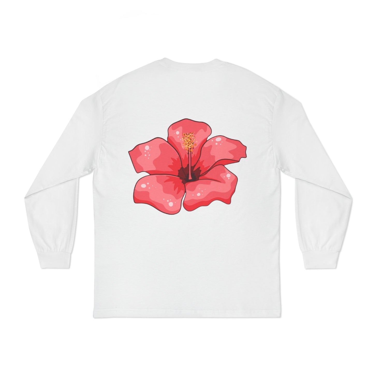 Hibiscus Floral Long Sleeve T-Shirt, Tee, Casual Wear, Beach Vacation, Gift for Her, Spring Fashion