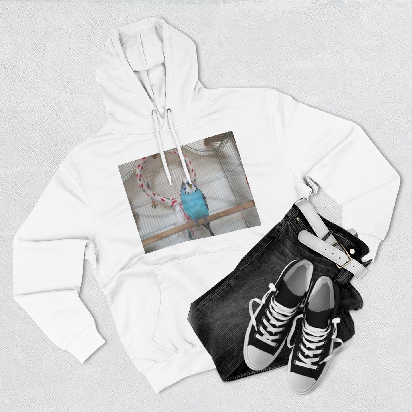 Bird Lover's Three-Panel Fleece Hoodie, Cozy Bird Sweatshirt, Pet Gift, Animal Lover Apparel, Cute Bird Design, Warm Winter Wear