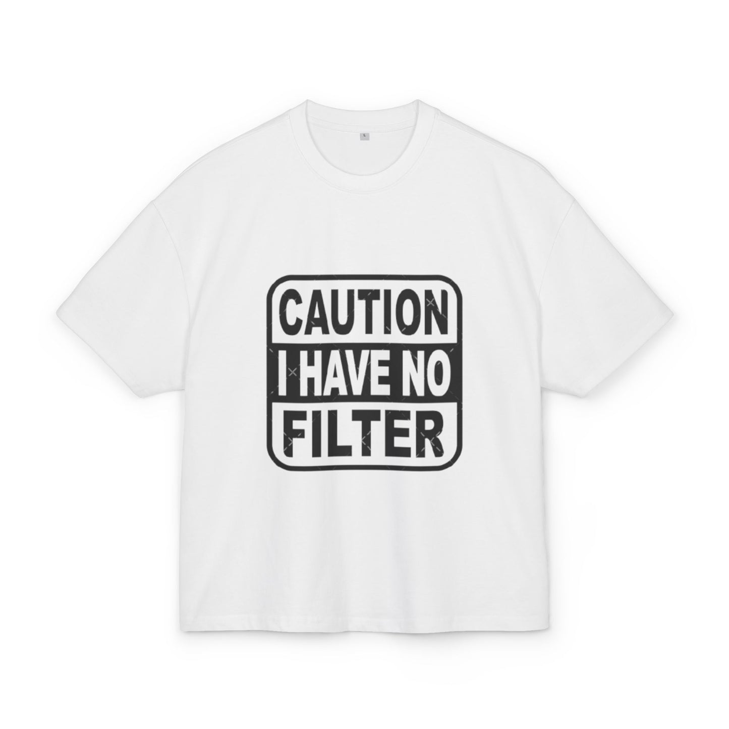Caution No Filter Tee - T-Shirt, Funny Graphic Tee, Casual Wear, Gift for Friends, Statement Shirt