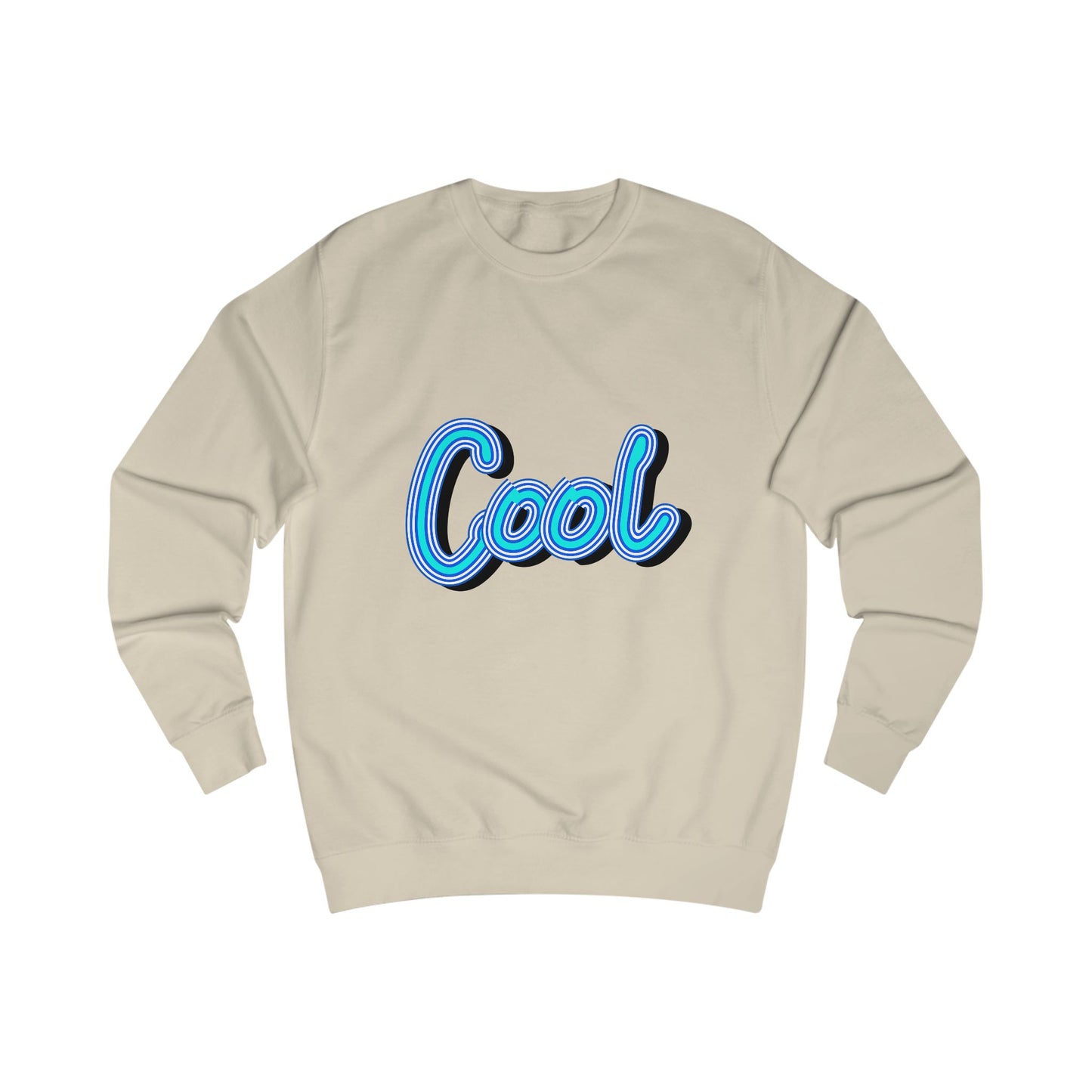 Cool Script Sweatshirt, Casual Graphic Sweater, Trendy Apparel for Teens, Gift for Friends, Everyday Comfort