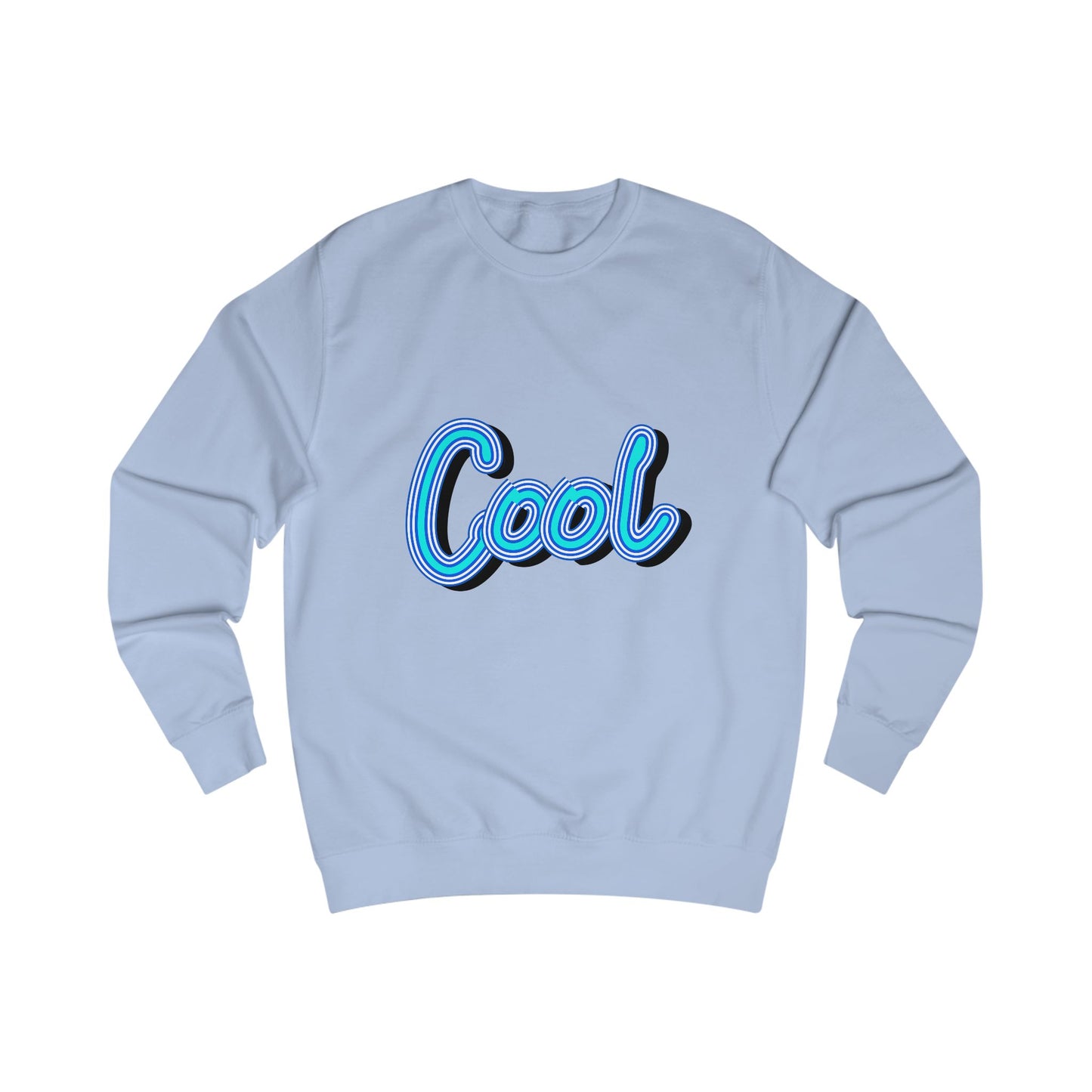 Cool Script Sweatshirt, Casual Graphic Sweater, Trendy Apparel for Teens, Gift for Friends, Everyday Comfort