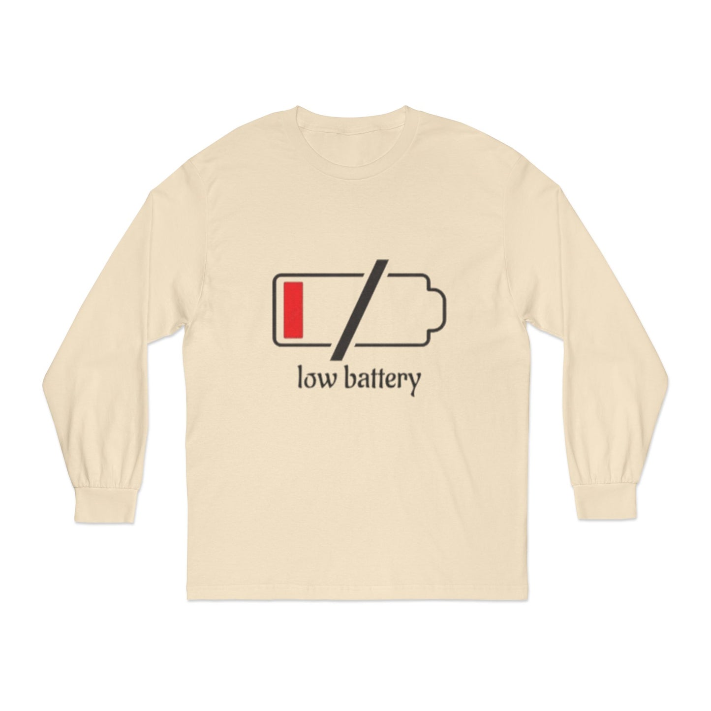 Low Battery Long Sleeve T-Shirt | Funny Tech Shirt | Perfect Gift for Gamers | Casual Wear | Comfortable Everyday Tee