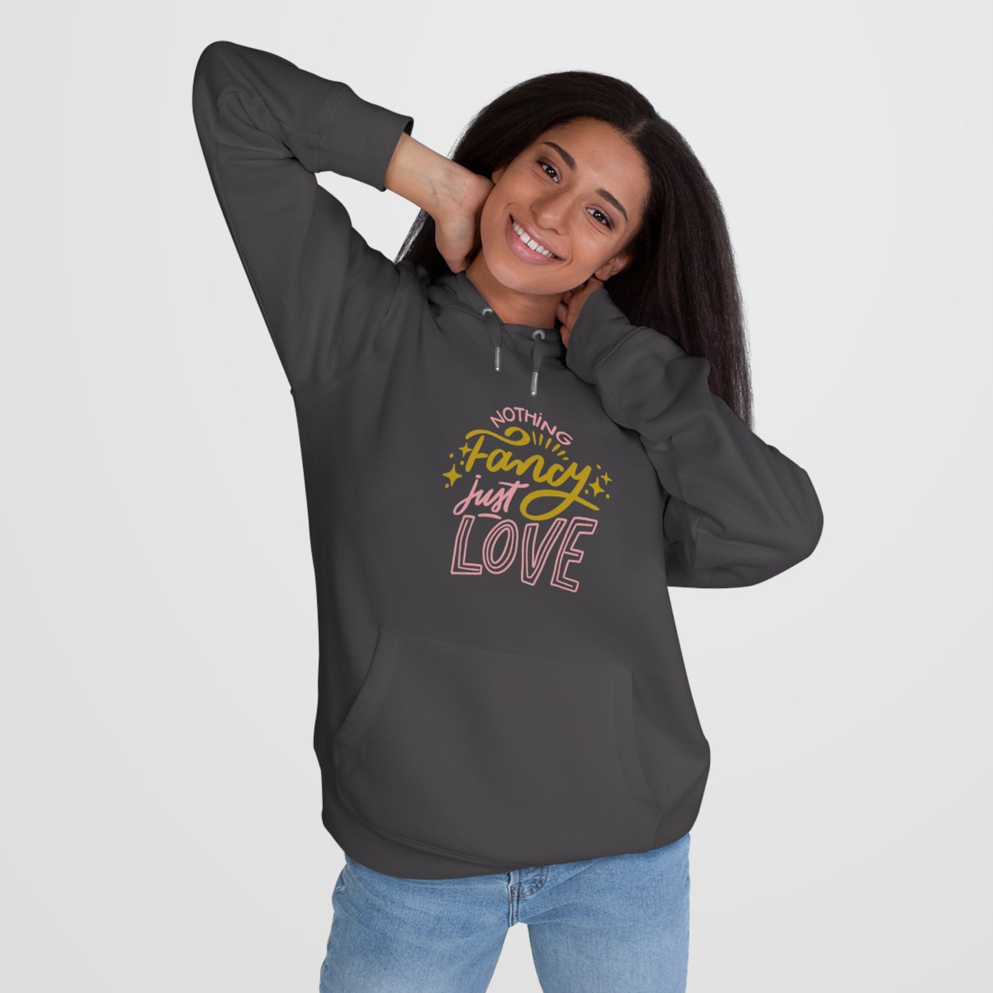 Nothing Fancy Just Love King Hooded Sweatshirt, Cozy Gift for Him, Valentine's Day Gift, Casual Wear, Everyday Comfort Sweatshirt