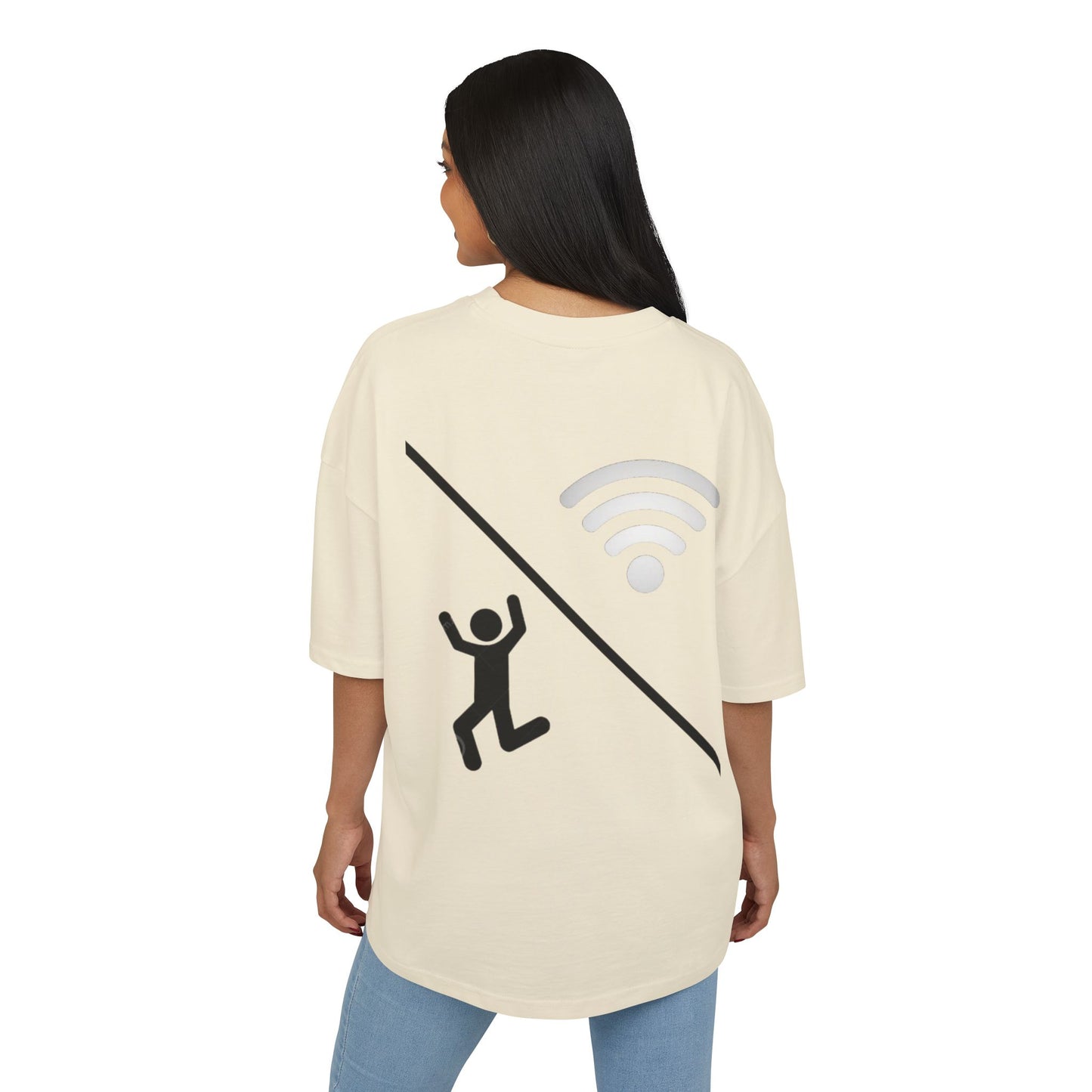 Half Human Half Wi-Fi Tee | Cotton Box Shirt, Funny Graphic Tee, Gift for Tech Lovers, Quirky Casual Wear, Geeky Apparel