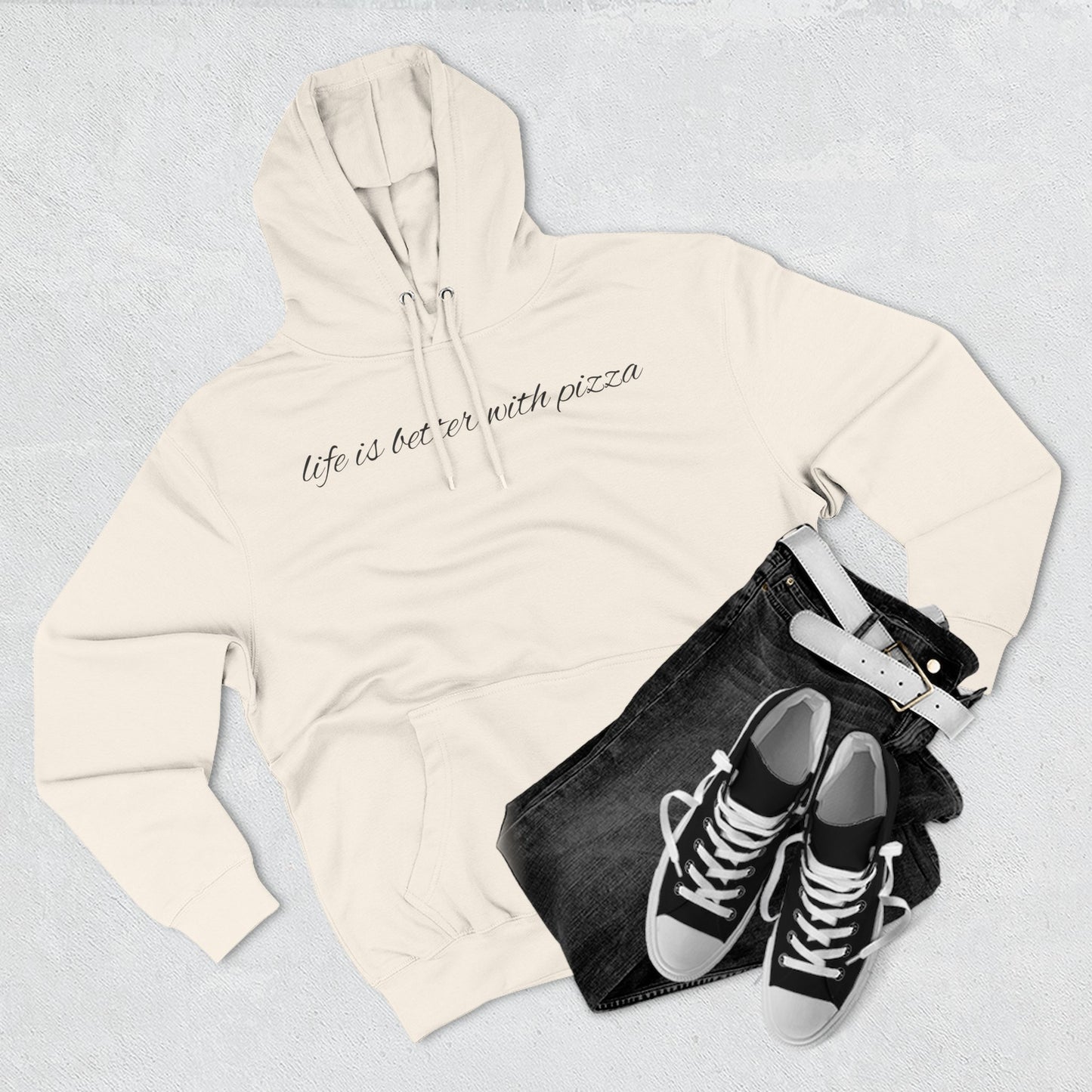 Cozy Pizza Hoodie, Fun Graphic Fleece Sweatshirt, Ideal for Food Lovers, Casual Wear, Gift for Pizza Lovers, Comfort and Style