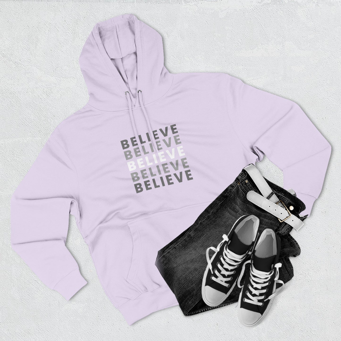 Inspiring Three-Panel Fleece Hoodie, Cozy Pullover, Motivational Gift, Everyday Wear, Layering Essential
