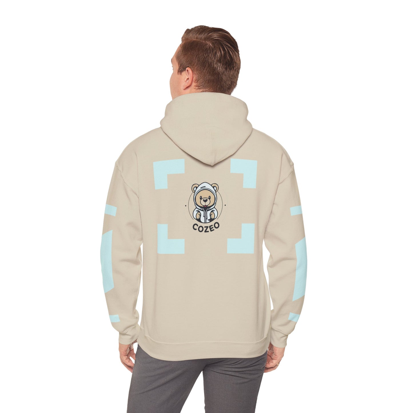 Cozy Bear Graphic Hoodie Heavy Blend Sweatshirt, Cute Bear Hoodie, Casual Wear, Fall Fashion, Gift for Teens