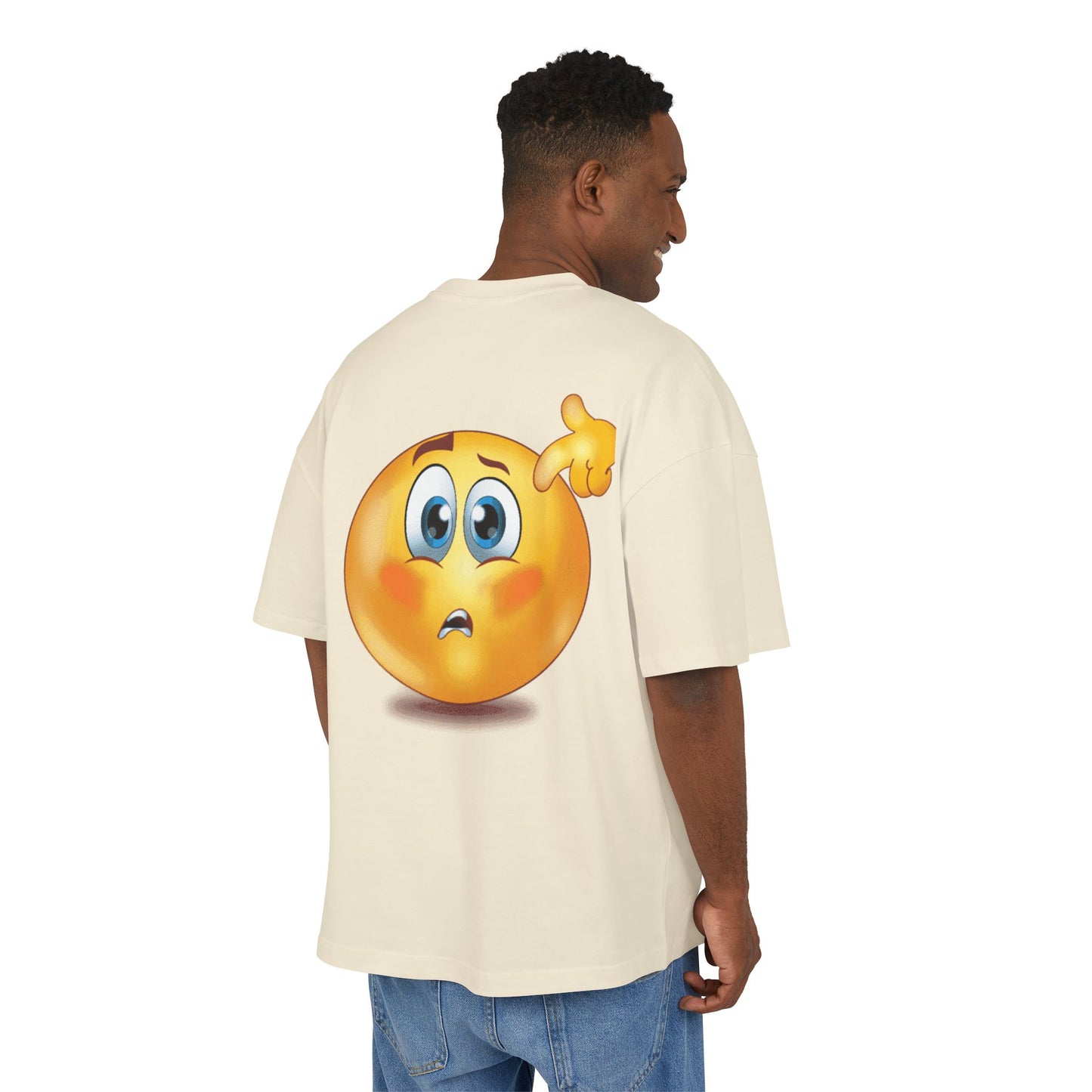 Funny Confused Emoji Tee, Cotton Tee, Casual Gift, Humor Shirt, Unique Graphic Top, Playful Wear