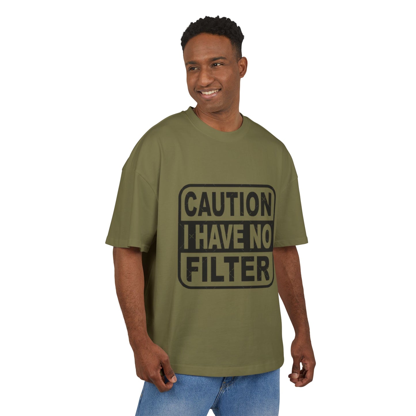 Caution No Filter Tee - T-Shirt, Funny Graphic Tee, Casual Wear, Gift for Friends, Statement Shirt