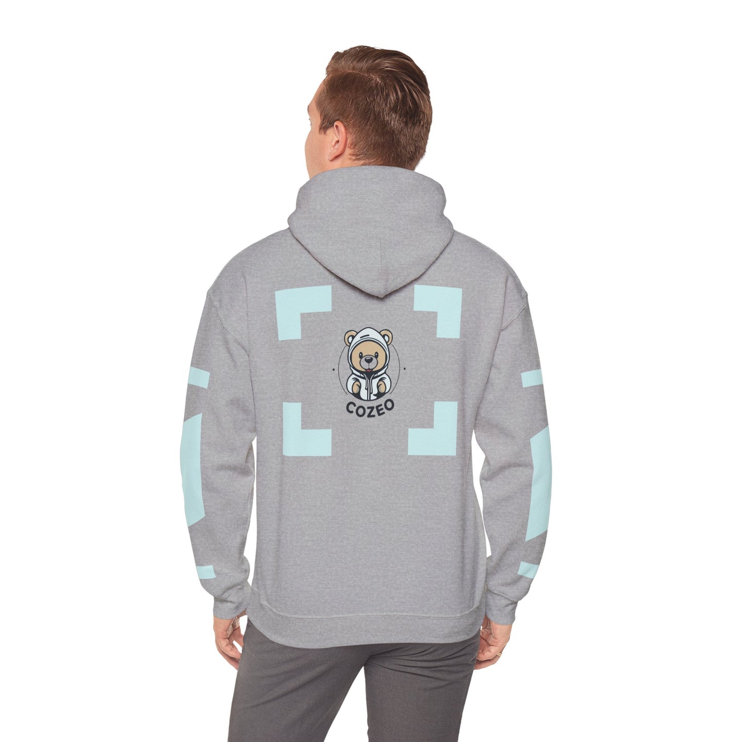 Cozy Bear Graphic Hoodie Heavy Blend Sweatshirt, Cute Bear Hoodie, Casual Wear, Fall Fashion, Gift for Teens
