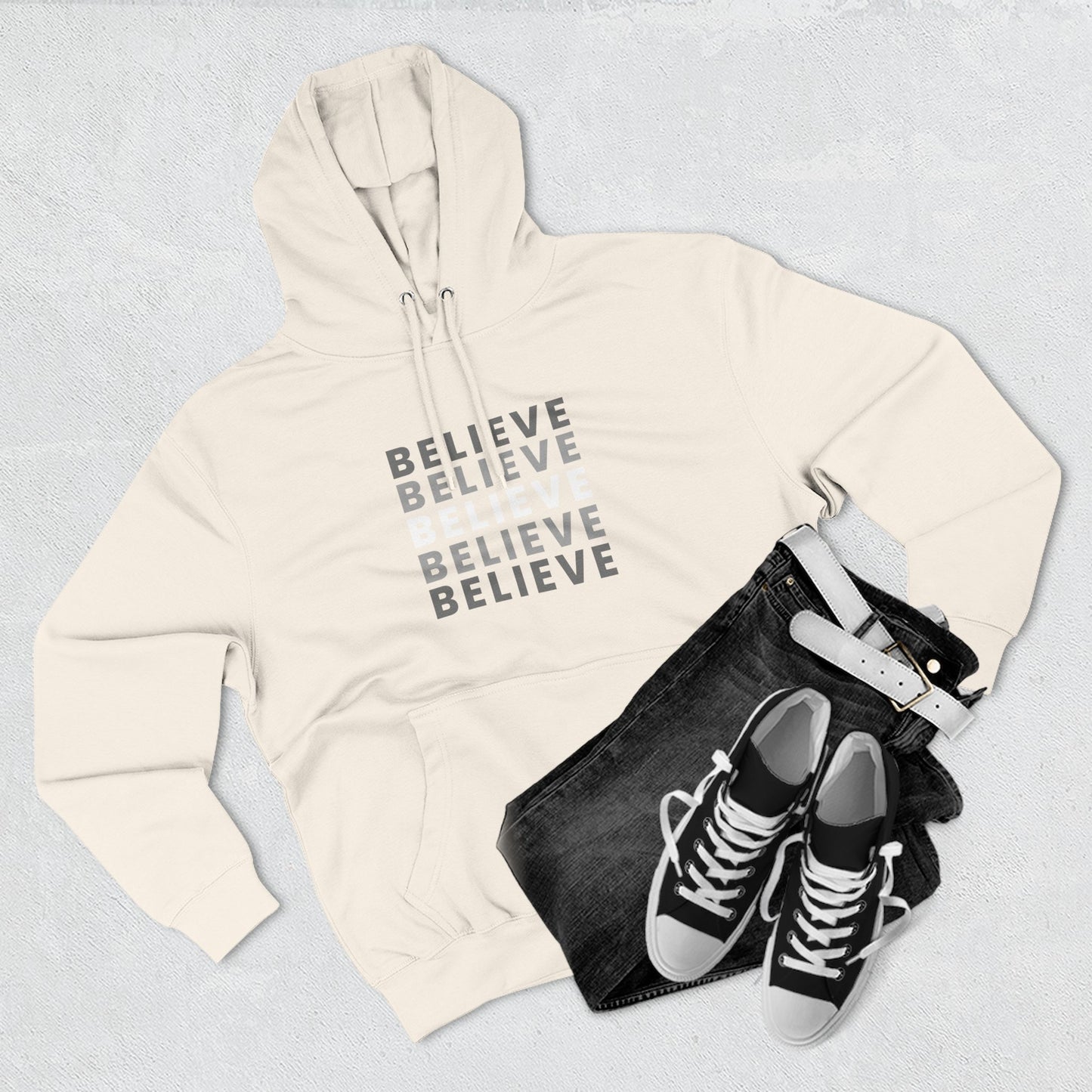 Inspiring Three-Panel Fleece Hoodie, Cozy Pullover, Motivational Gift, Everyday Wear, Layering Essential