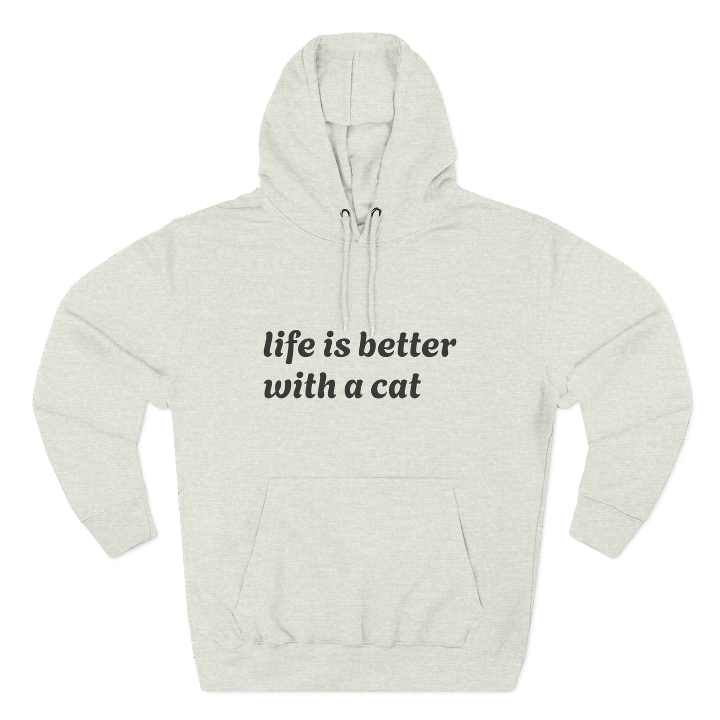 Cat Lover's Three-Panel Fleece Hoodie - Cozy Cat Hoodie, Gift for Cat Lovers, Cute Pet Apparel, Cat Mom Sweatshirt, Birthday Gift