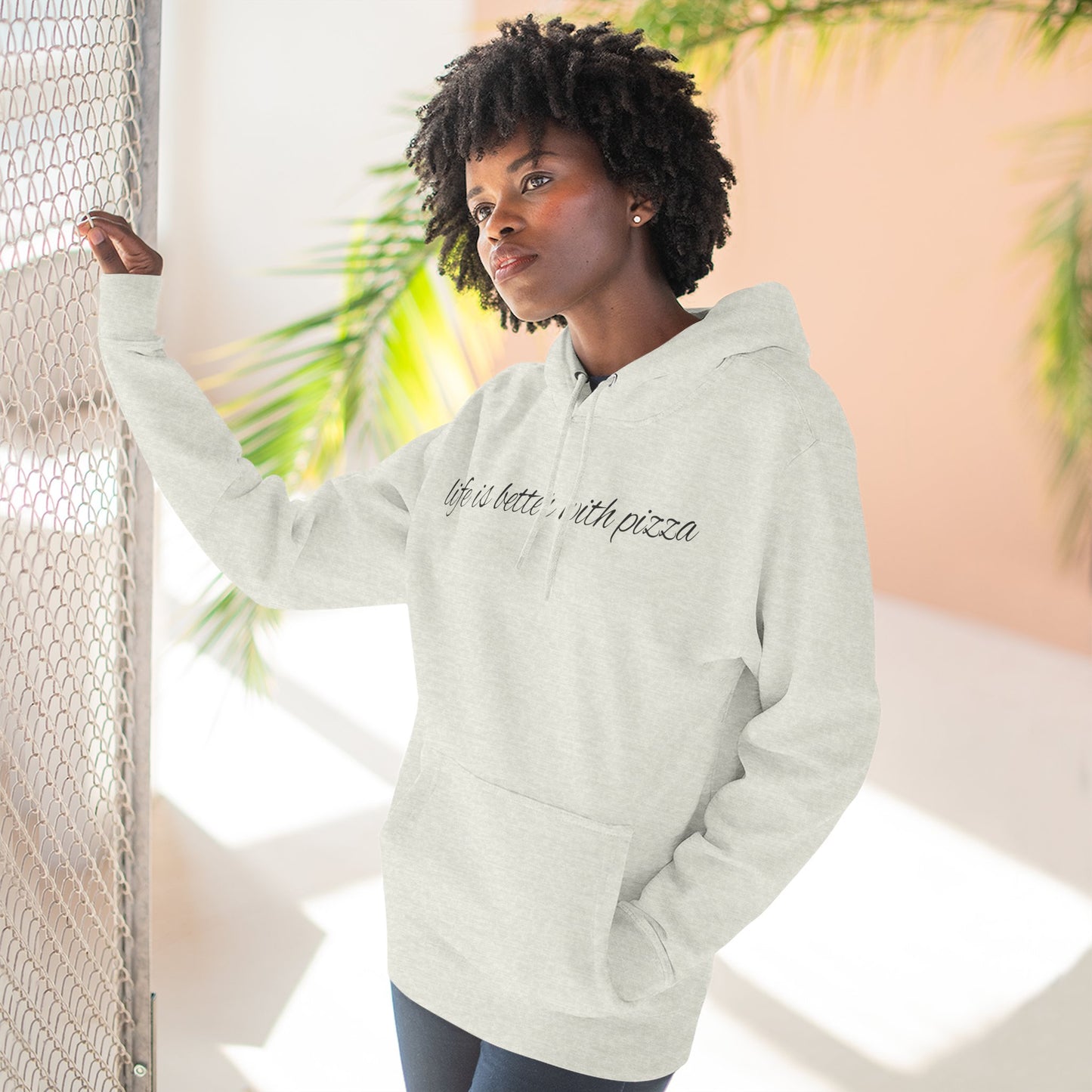 Cozy Pizza Hoodie, Fun Graphic Fleece Sweatshirt, Ideal for Food Lovers, Casual Wear, Gift for Pizza Lovers, Comfort and Style