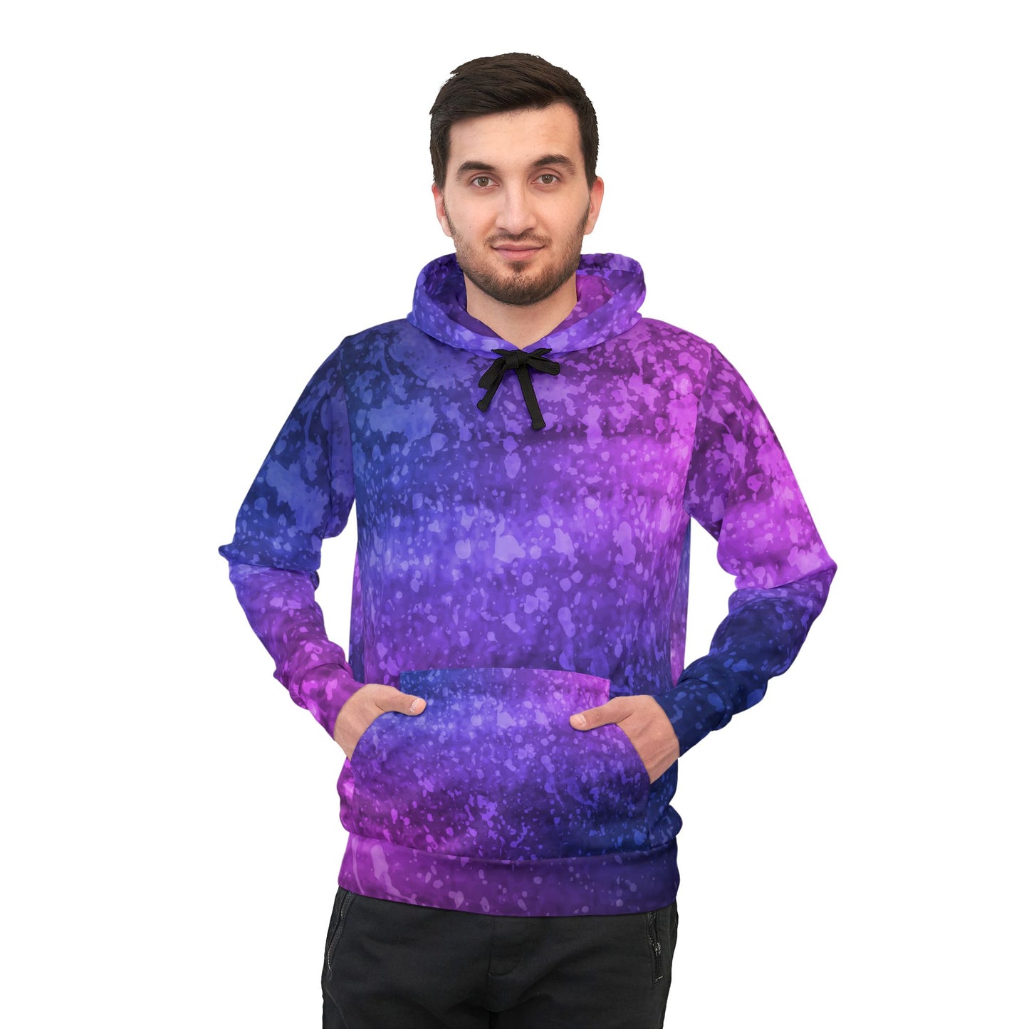 Vibrant Galaxy Athletic Hoodie, Colorful Workout Sweatshirt, Galaxy Print Pullover, Fit Fashion Apparel, Unique Gift Idea