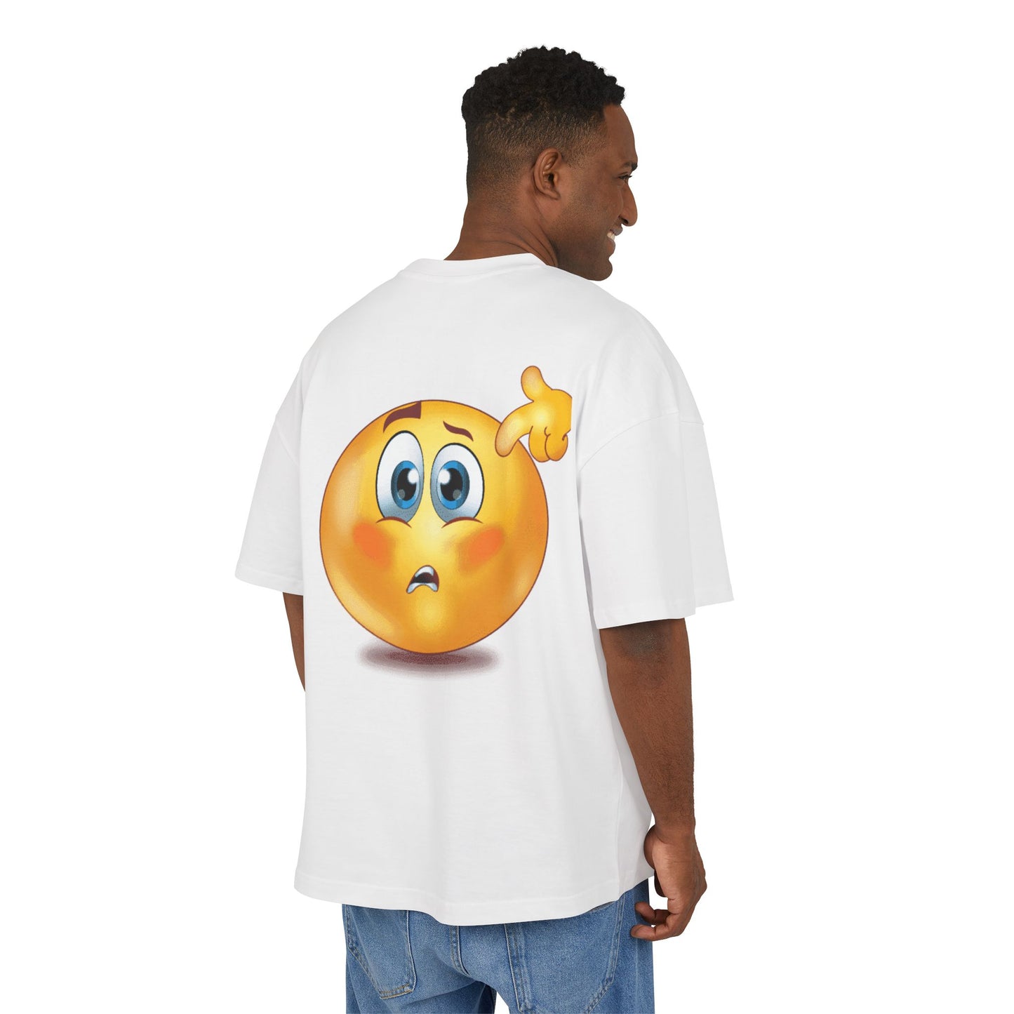 Funny Confused Emoji Tee, Cotton Tee, Casual Gift, Humor Shirt, Unique Graphic Top, Playful Wear
