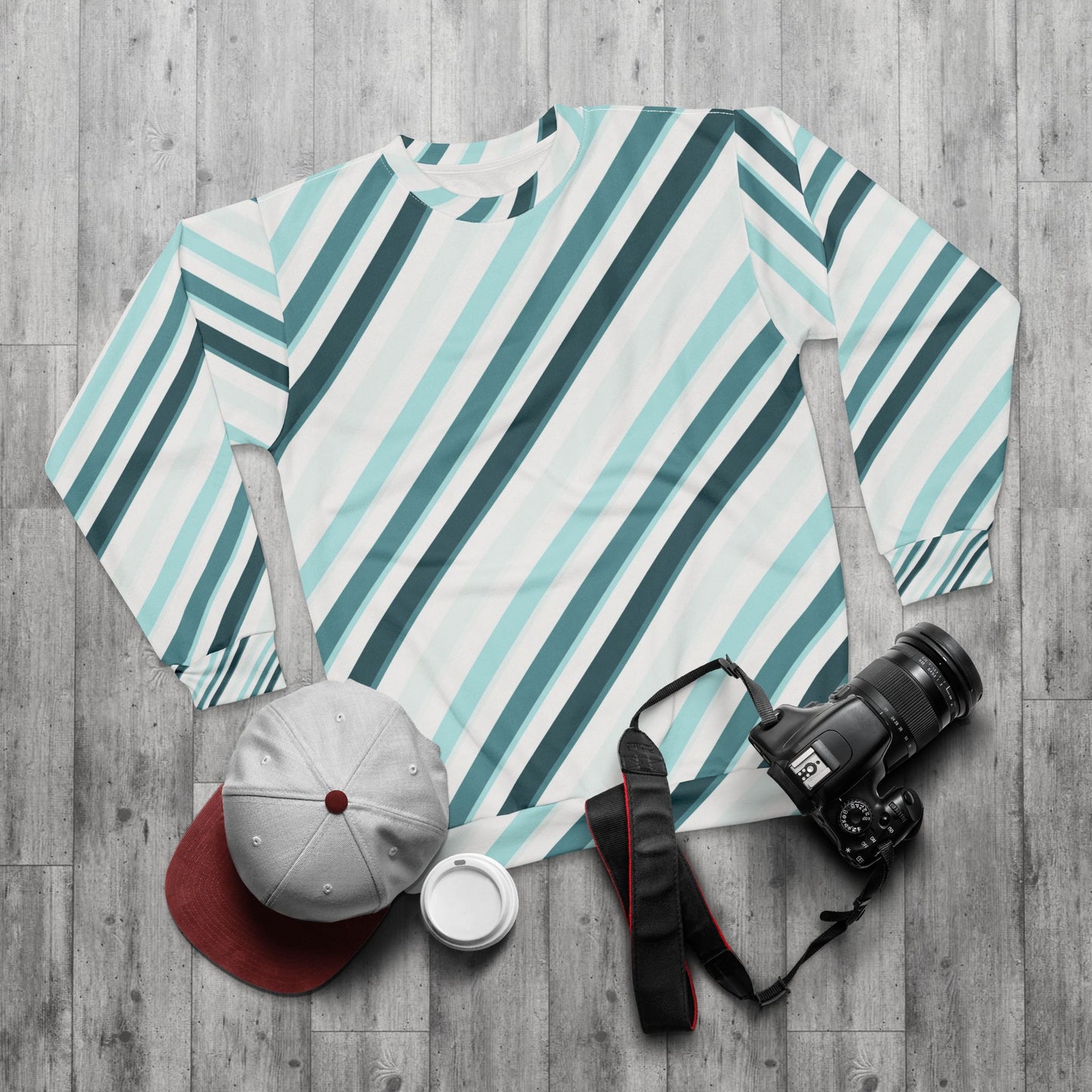 Stylish Sweatshirt with Geo Stripes, Cozy Casual Wear, Gift for Her, Him, Best for Fall, Winter, Birthday, Holidays