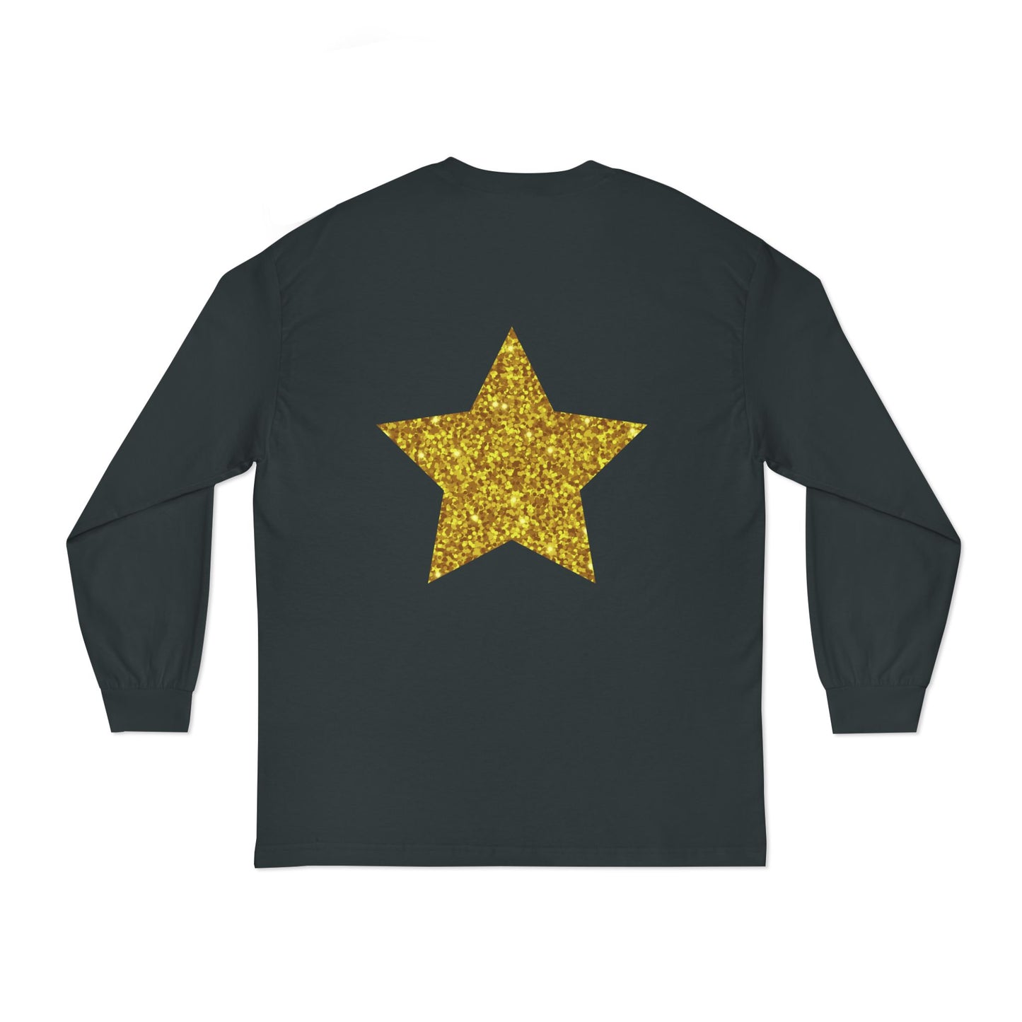 Golden Star Long Sleeve T-Shirt, Casual Shirt, Gift for Her, Holiday Apparel, Everyday Wear, Comfortable Style