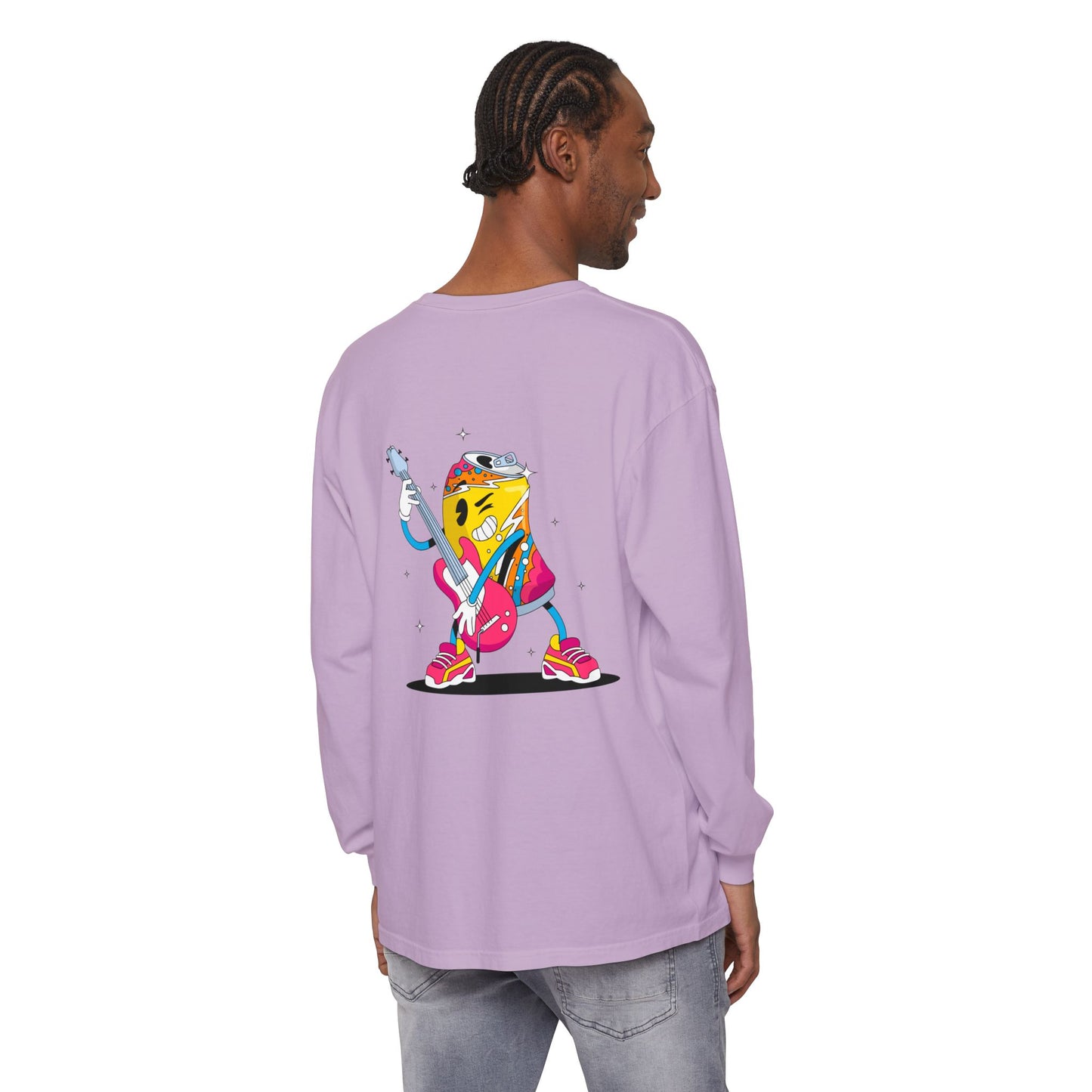 Rock Star Long Sleeve Tee, Garment-Dyed Shirt for Music Lovers, Streetwear, Concert Casual, Unique Gift Idea