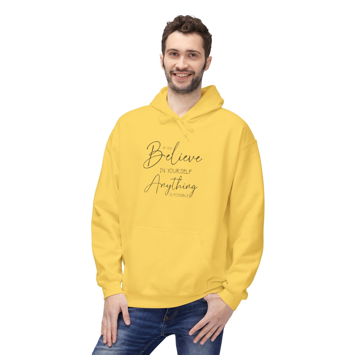 Believe Hoodie - Inspirational Fleece Sweatshirt for Men & Women, Cozy Gift, Motivation Apparel, Everyday Comfort