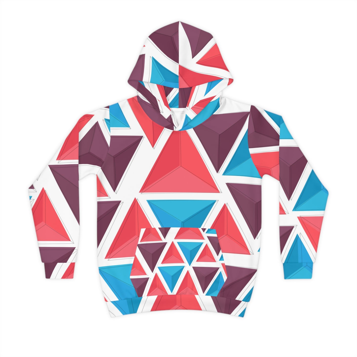 Colorful Geometric Children's Hoodie, Stylish Kids Sweatshirt, Trendy Pullover for Playtime, Gift for Birthdays, Fun Casual Wear
