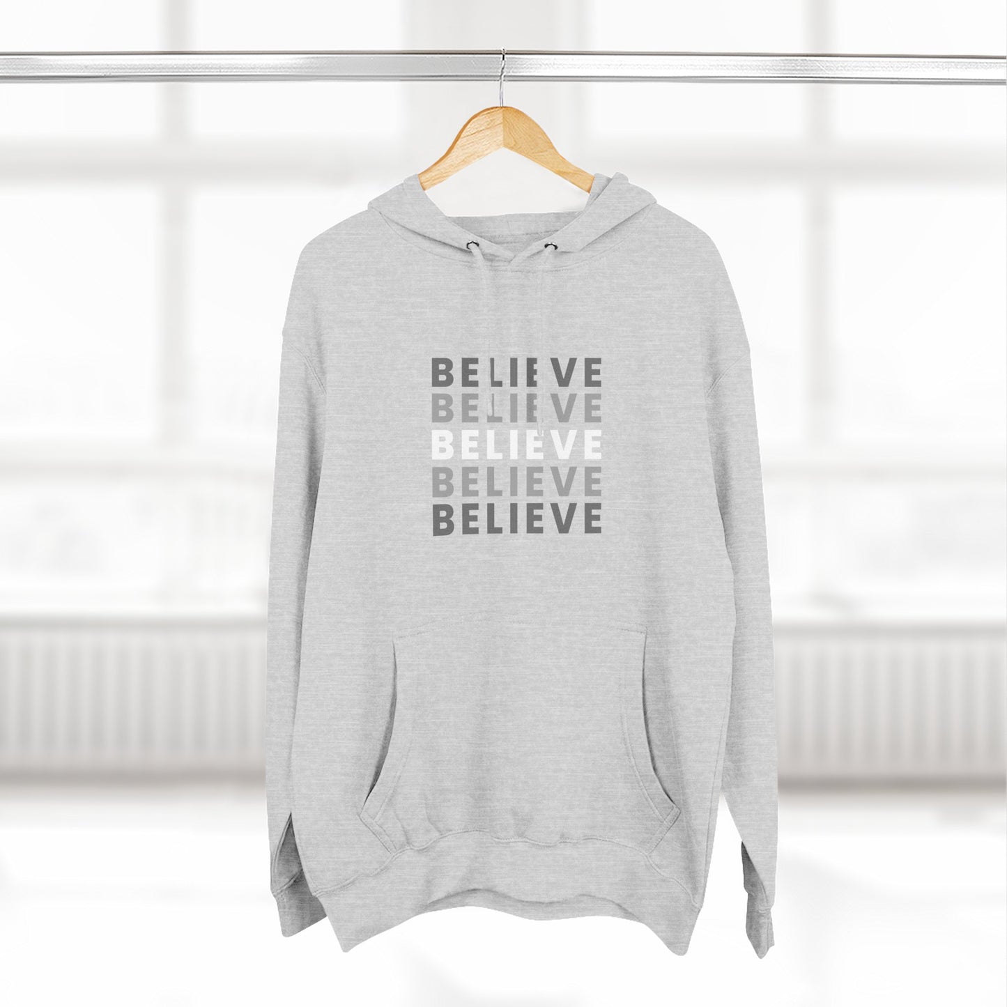 Inspiring Three-Panel Fleece Hoodie, Cozy Pullover, Motivational Gift, Everyday Wear, Layering Essential