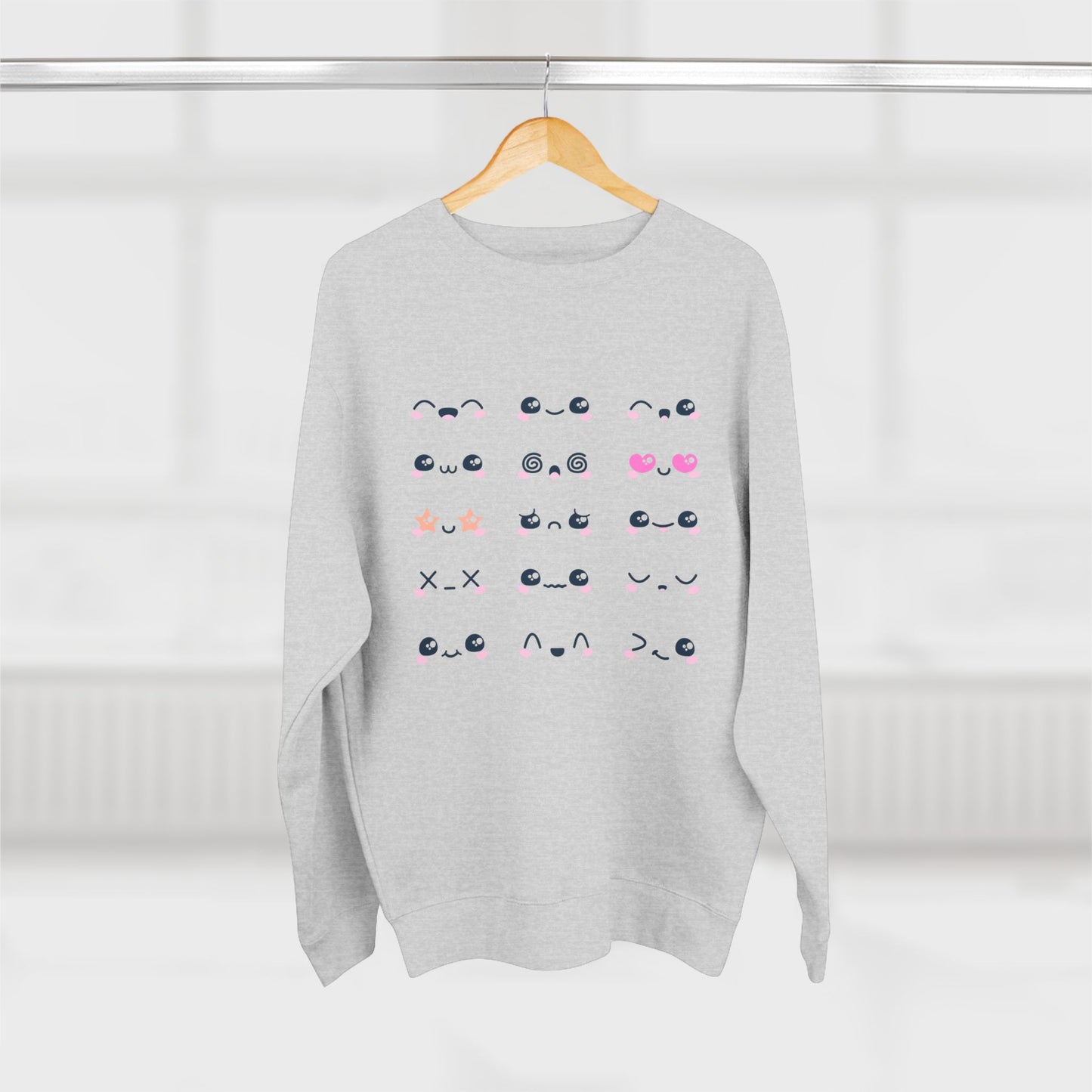 Cute Expression Crewneck Sweatshirt, Cozy Gift, Fashionable Apparel, Sweatshirt, Trendy Outfit, Perfect for Fall