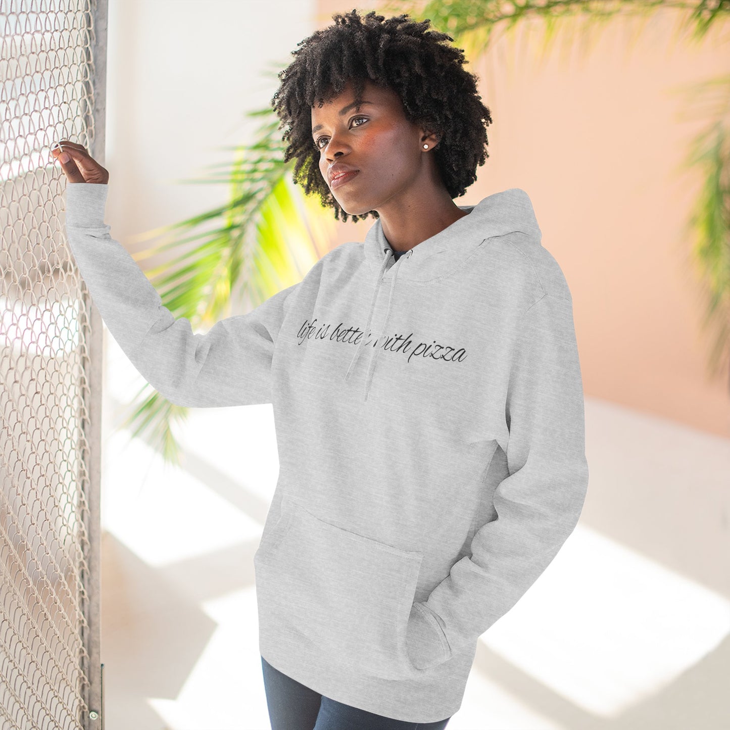 Cozy Pizza Hoodie, Fun Graphic Fleece Sweatshirt, Ideal for Food Lovers, Casual Wear, Gift for Pizza Lovers, Comfort and Style
