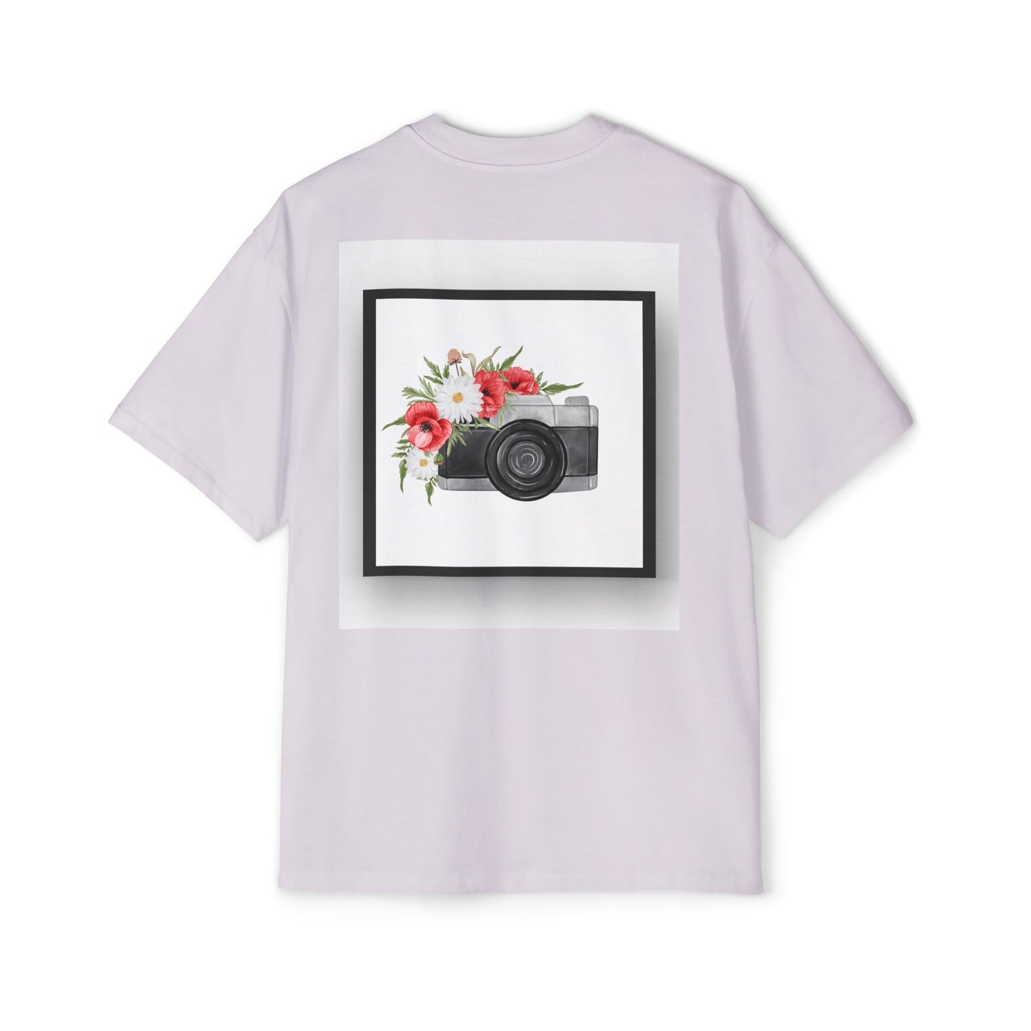 Floral Camera Oversized Tee, Photography Lover Shirt, Casual Graphic T-Shirt, Gift for Creatives, Trendy Streetwear