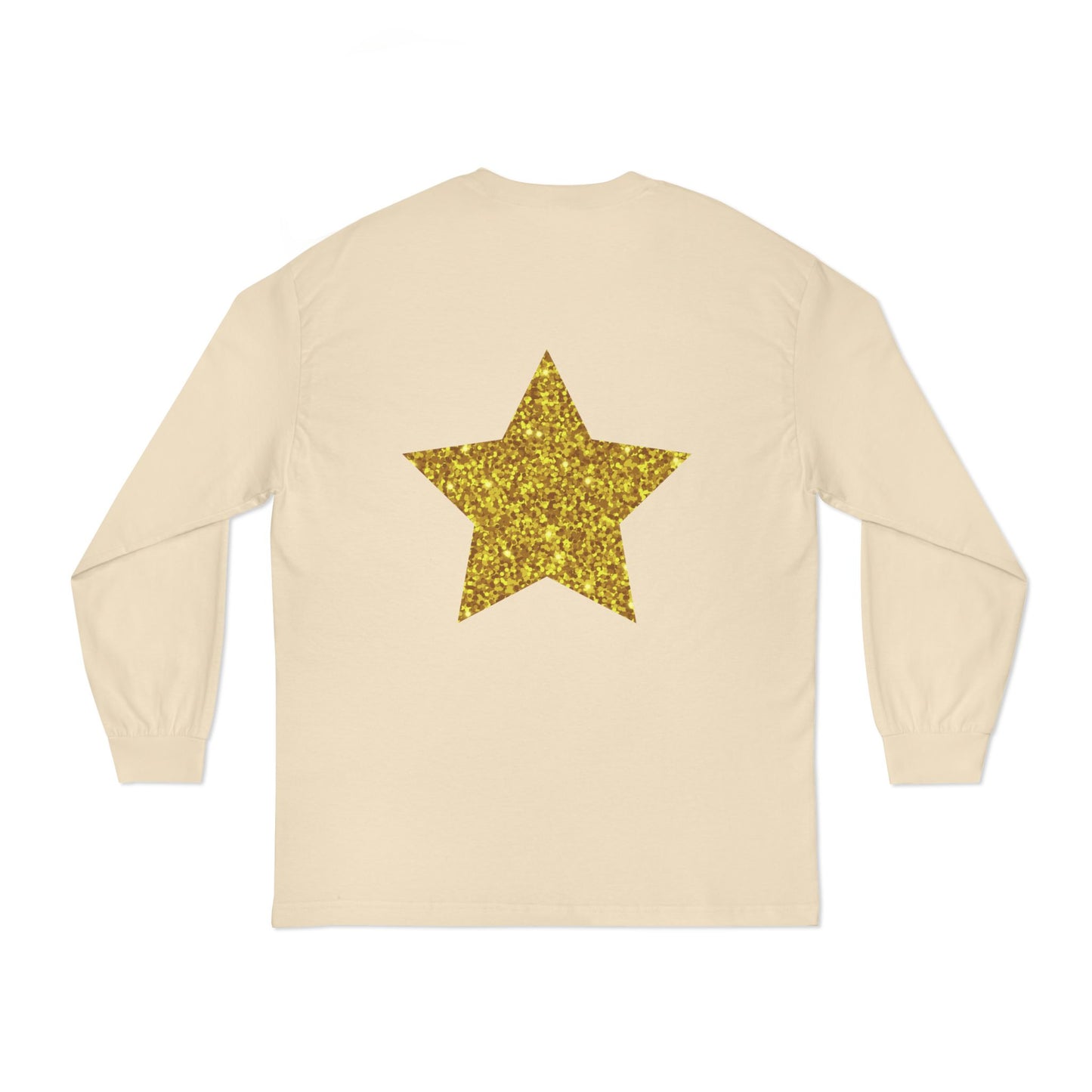 Golden Star Long Sleeve T-Shirt, Casual Shirt, Gift for Her, Holiday Apparel, Everyday Wear, Comfortable Style