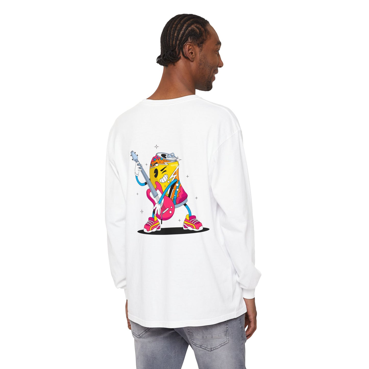 Rock Star Long Sleeve Tee, Garment-Dyed Shirt for Music Lovers, Streetwear, Concert Casual, Unique Gift Idea
