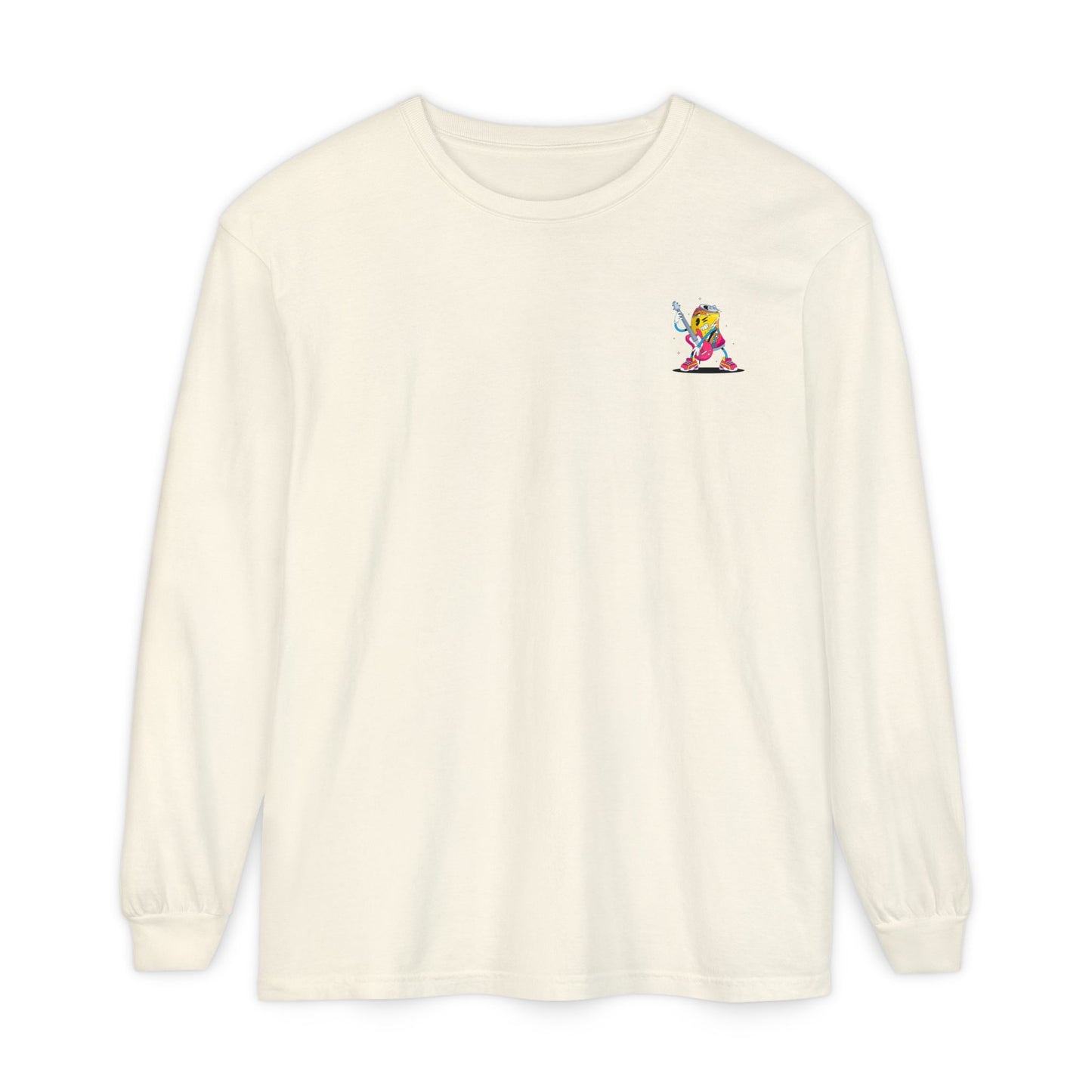 Rock Star Long Sleeve Tee, Garment-Dyed Shirt for Music Lovers, Streetwear, Concert Casual, Unique Gift Idea