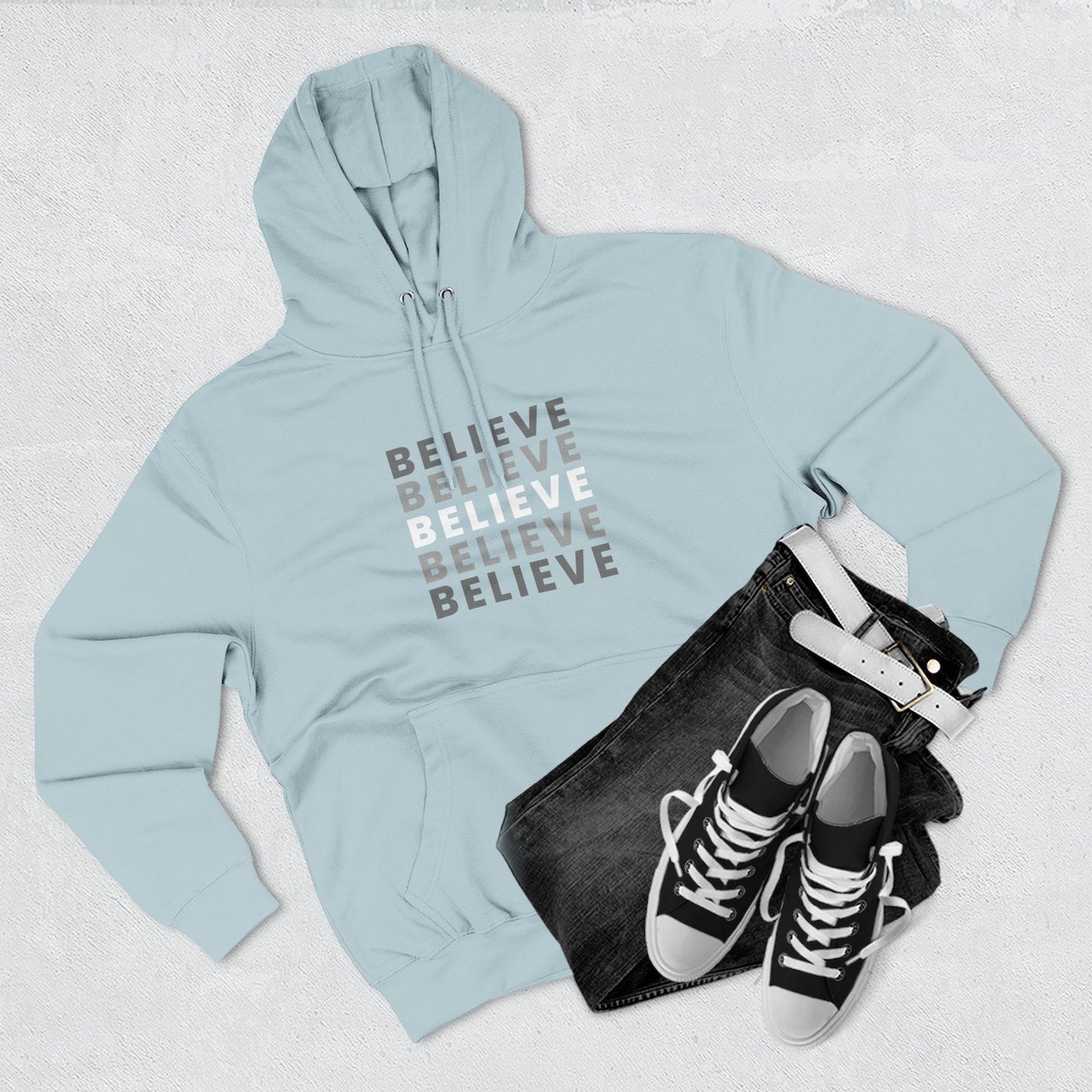 Inspiring Three-Panel Fleece Hoodie, Cozy Pullover, Motivational Gift, Everyday Wear, Layering Essential