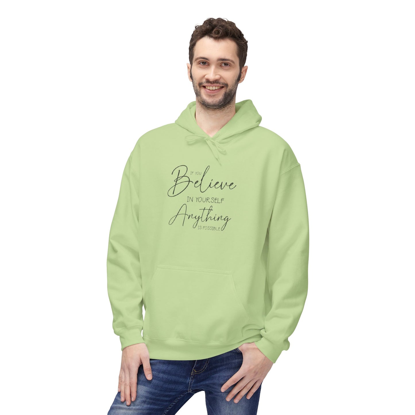 Believe Hoodie - Inspirational Fleece Sweatshirt for Men & Women, Cozy Gift, Motivation Apparel, Everyday Comfort