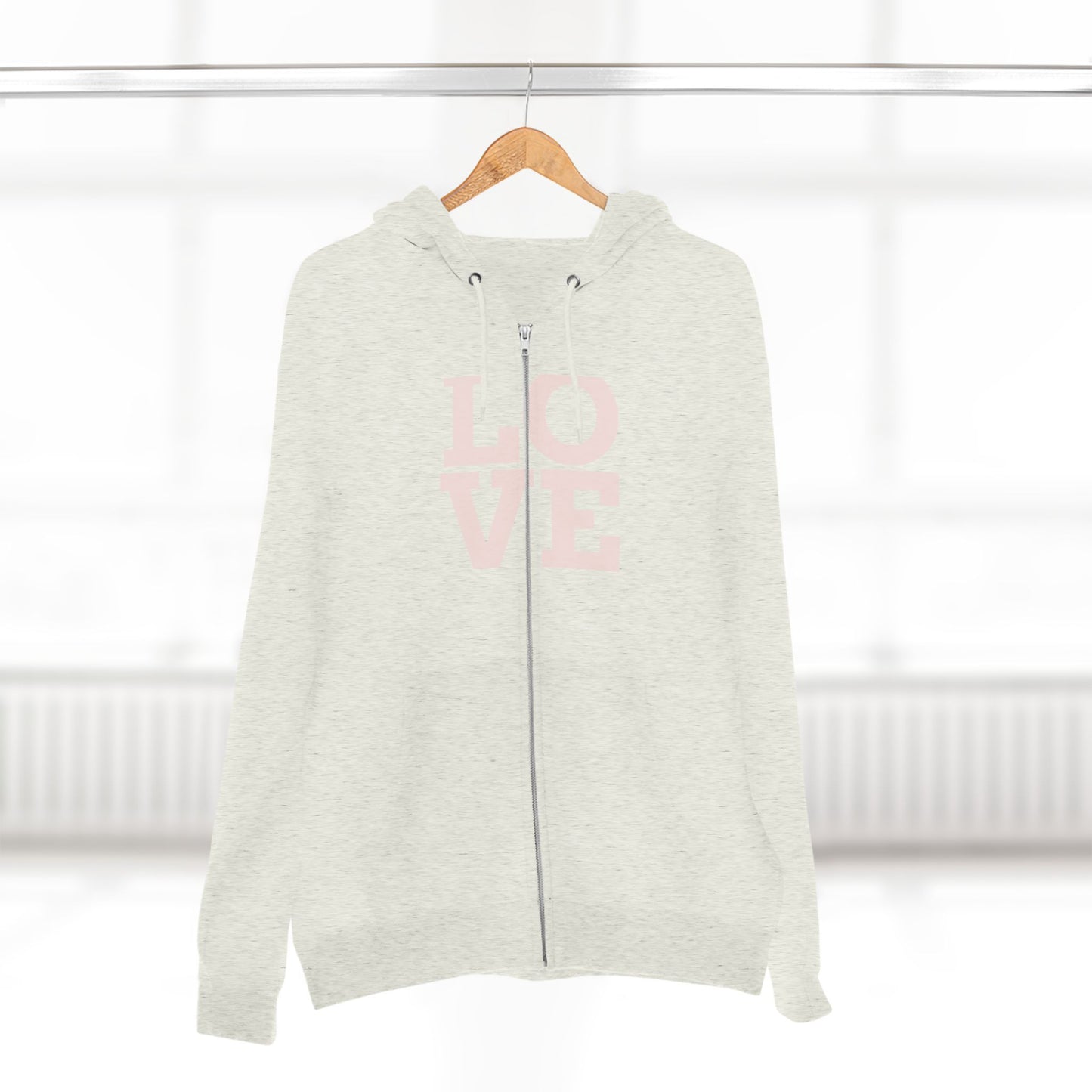 Zip Hoodie with Love Design, Cozy Streetwear for Couples, Valentine's Gift, Casual Wear, Everyday Comfort