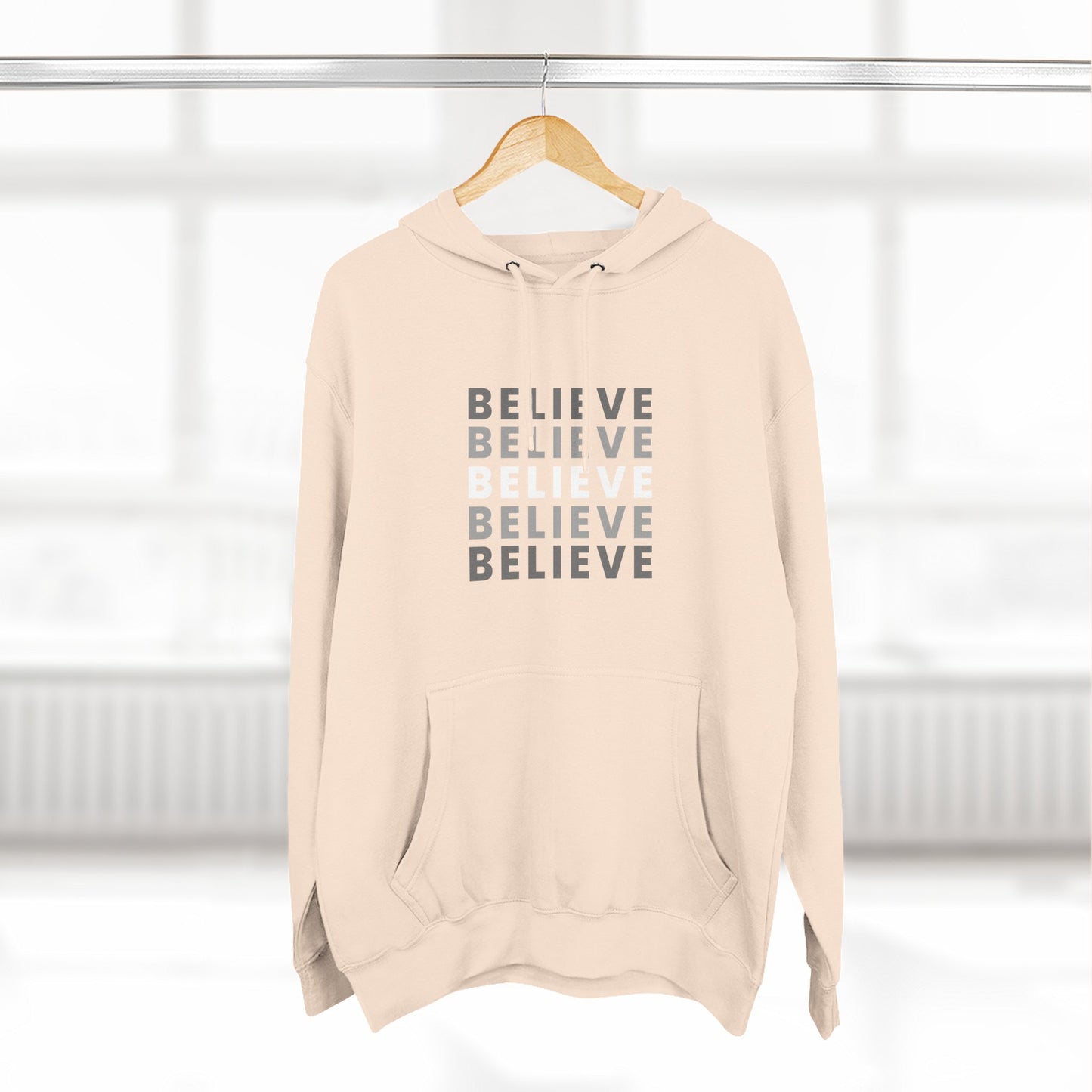 Inspiring Three-Panel Fleece Hoodie, Cozy Pullover, Motivational Gift, Everyday Wear, Layering Essential