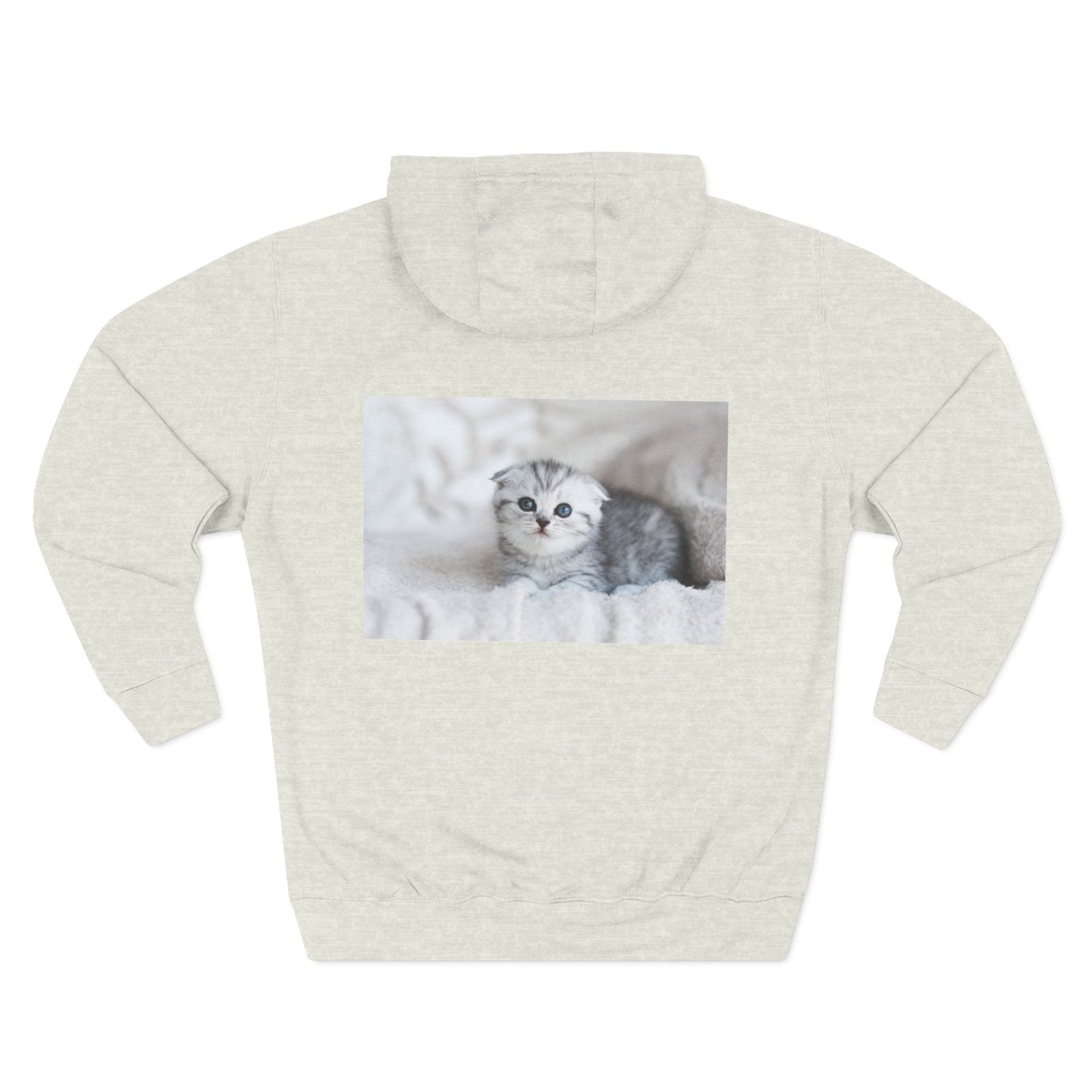 Cat Lover's Three-Panel Fleece Hoodie - Cozy Cat Hoodie, Gift for Cat Lovers, Cute Pet Apparel, Cat Mom Sweatshirt, Birthday Gift
