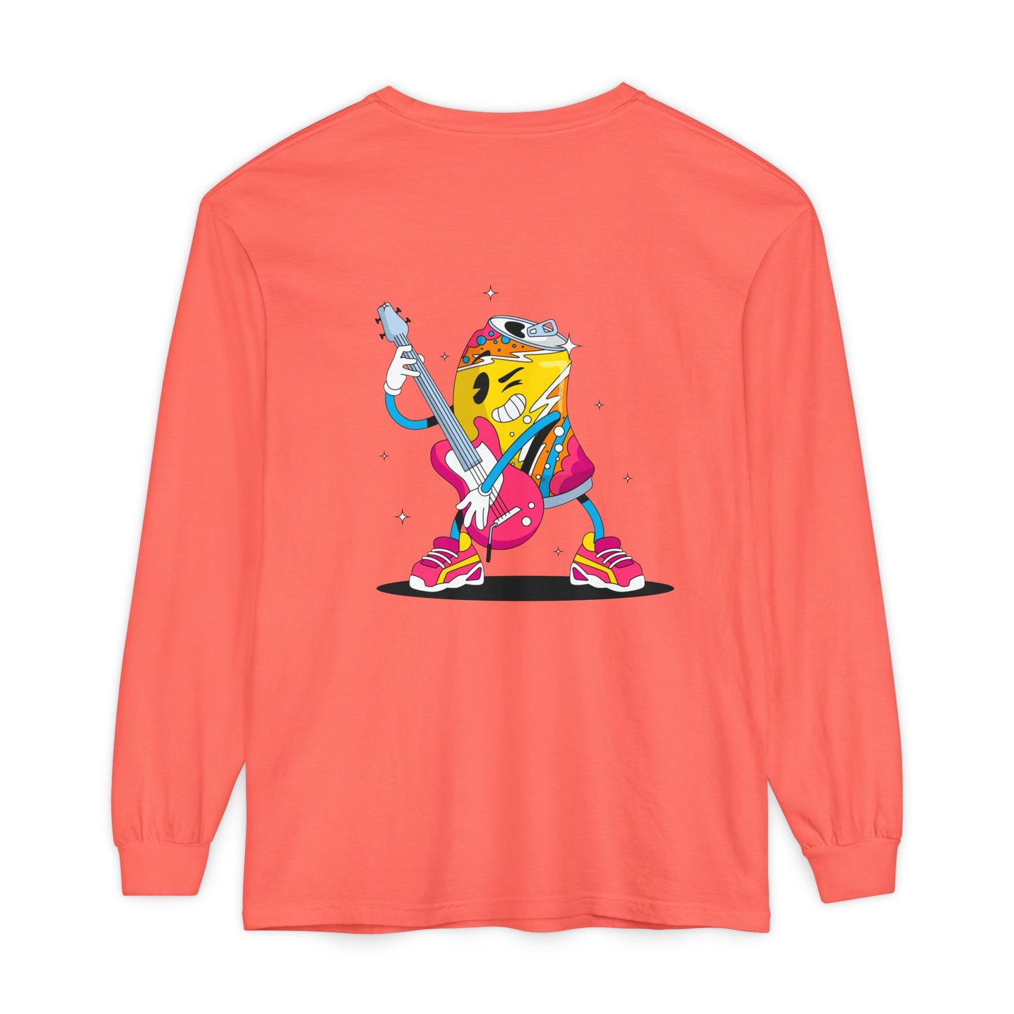 Rock Star Long Sleeve Tee, Garment-Dyed Shirt for Music Lovers, Streetwear, Concert Casual, Unique Gift Idea