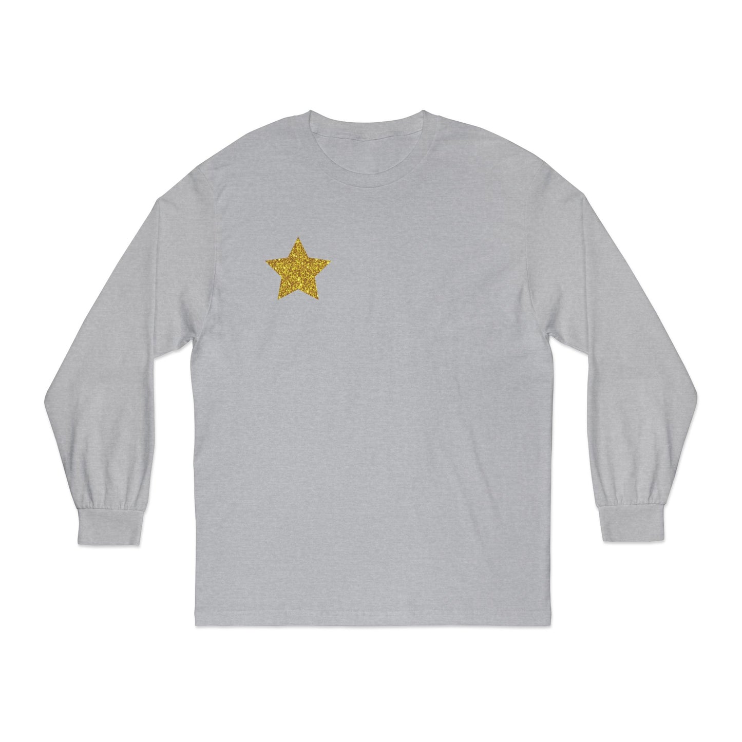 Golden Star Long Sleeve T-Shirt, Casual Shirt, Gift for Her, Holiday Apparel, Everyday Wear, Comfortable Style