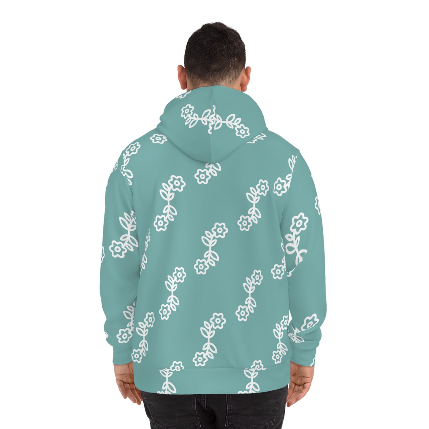 Floral Pattern Fashion Hoodie, Cozy Floral Sweatshirt, Trendy AOP Hoodie, Spring Fashion, Gift for Flower Lovers