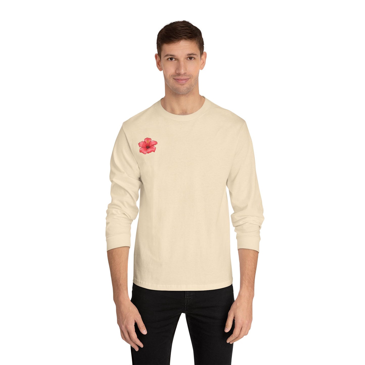 Hibiscus Floral Long Sleeve T-Shirt, Tee, Casual Wear, Beach Vacation, Gift for Her, Spring Fashion