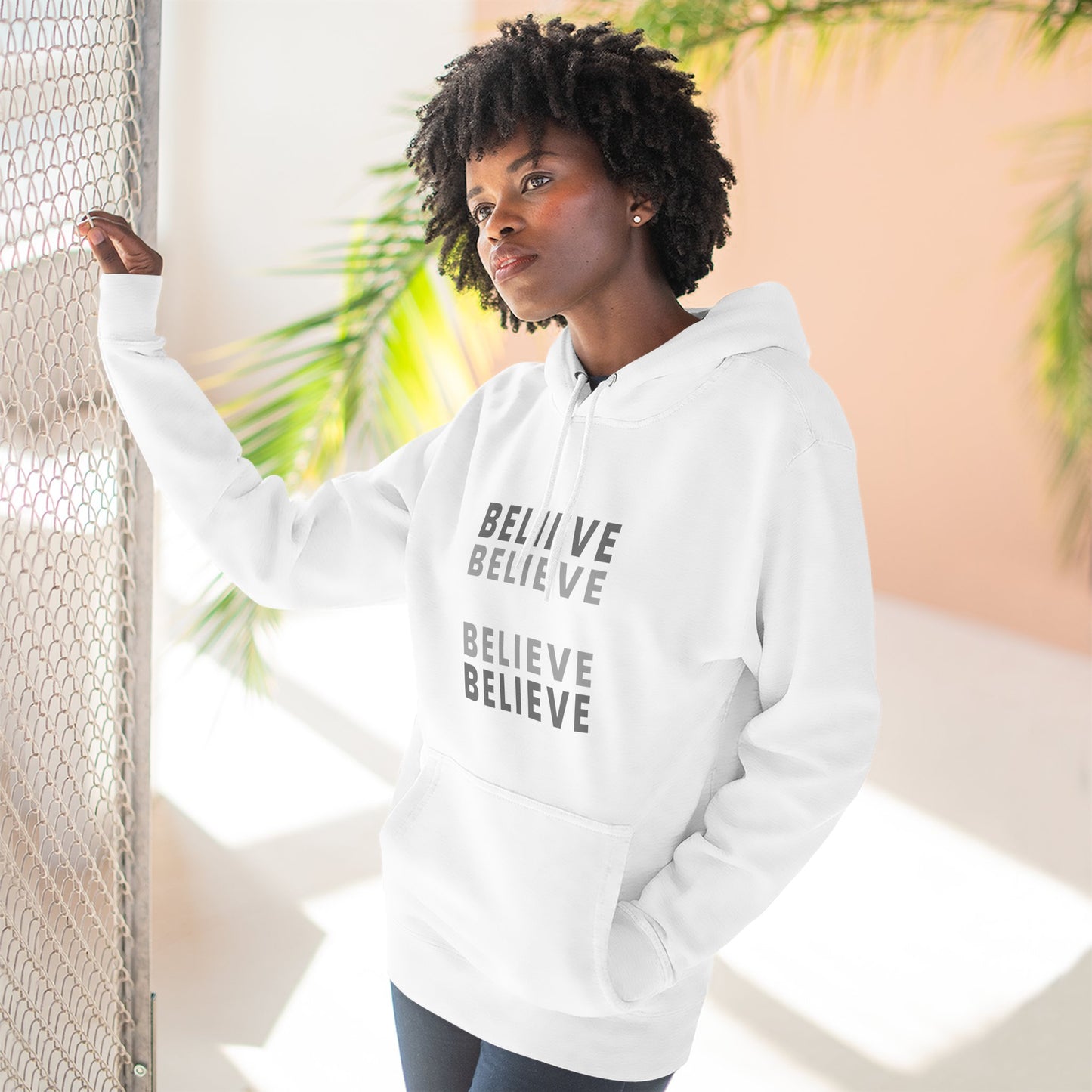 Inspiring Three-Panel Fleece Hoodie, Cozy Pullover, Motivational Gift, Everyday Wear, Layering Essential