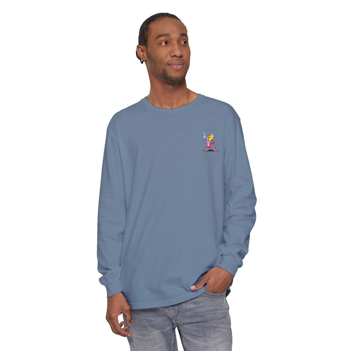 Rock Star Long Sleeve Tee, Garment-Dyed Shirt for Music Lovers, Streetwear, Concert Casual, Unique Gift Idea