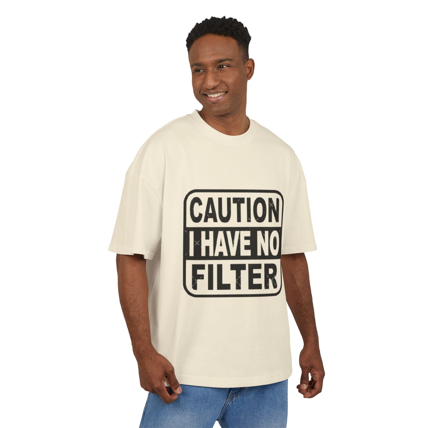 Caution No Filter Tee - T-Shirt, Funny Graphic Tee, Casual Wear, Gift for Friends, Statement Shirt