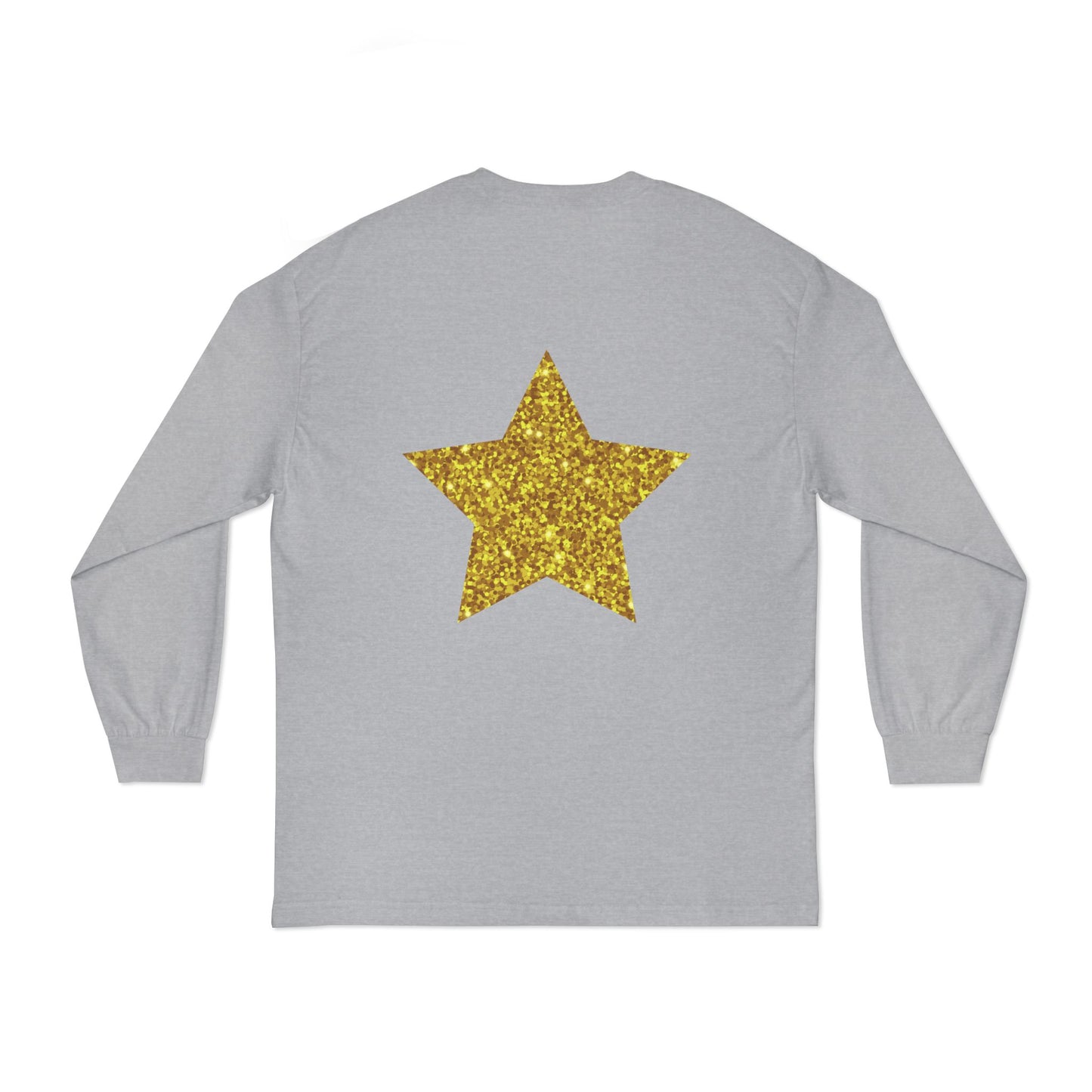 Golden Star Long Sleeve T-Shirt, Casual Shirt, Gift for Her, Holiday Apparel, Everyday Wear, Comfortable Style