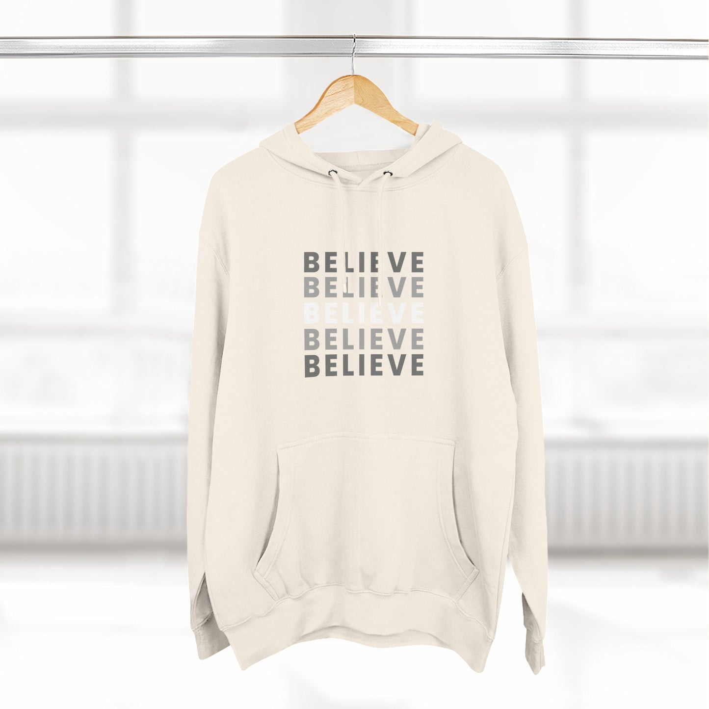 Inspiring Three-Panel Fleece Hoodie, Cozy Pullover, Motivational Gift, Everyday Wear, Layering Essential